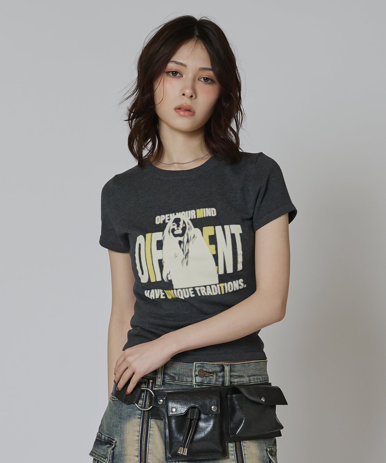 MODEL:163cm/COLOR:DARK GRAY/SIZE:F