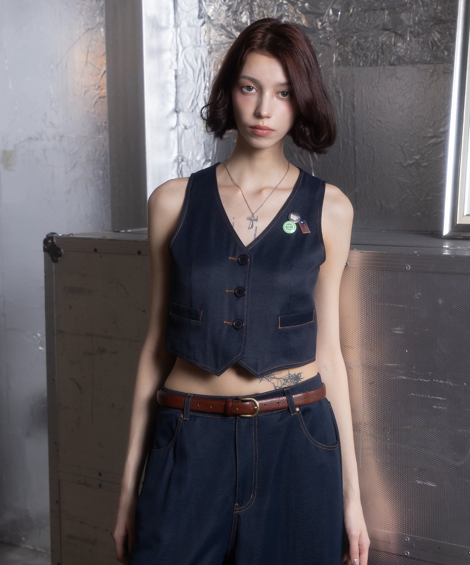 MODEL:172cm/COLOR:BLUE/SIZE:F