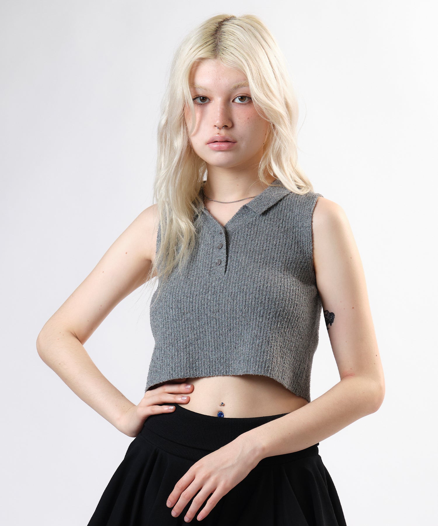 MODEL:170cm/COLOR:GRAY/SIZE:F