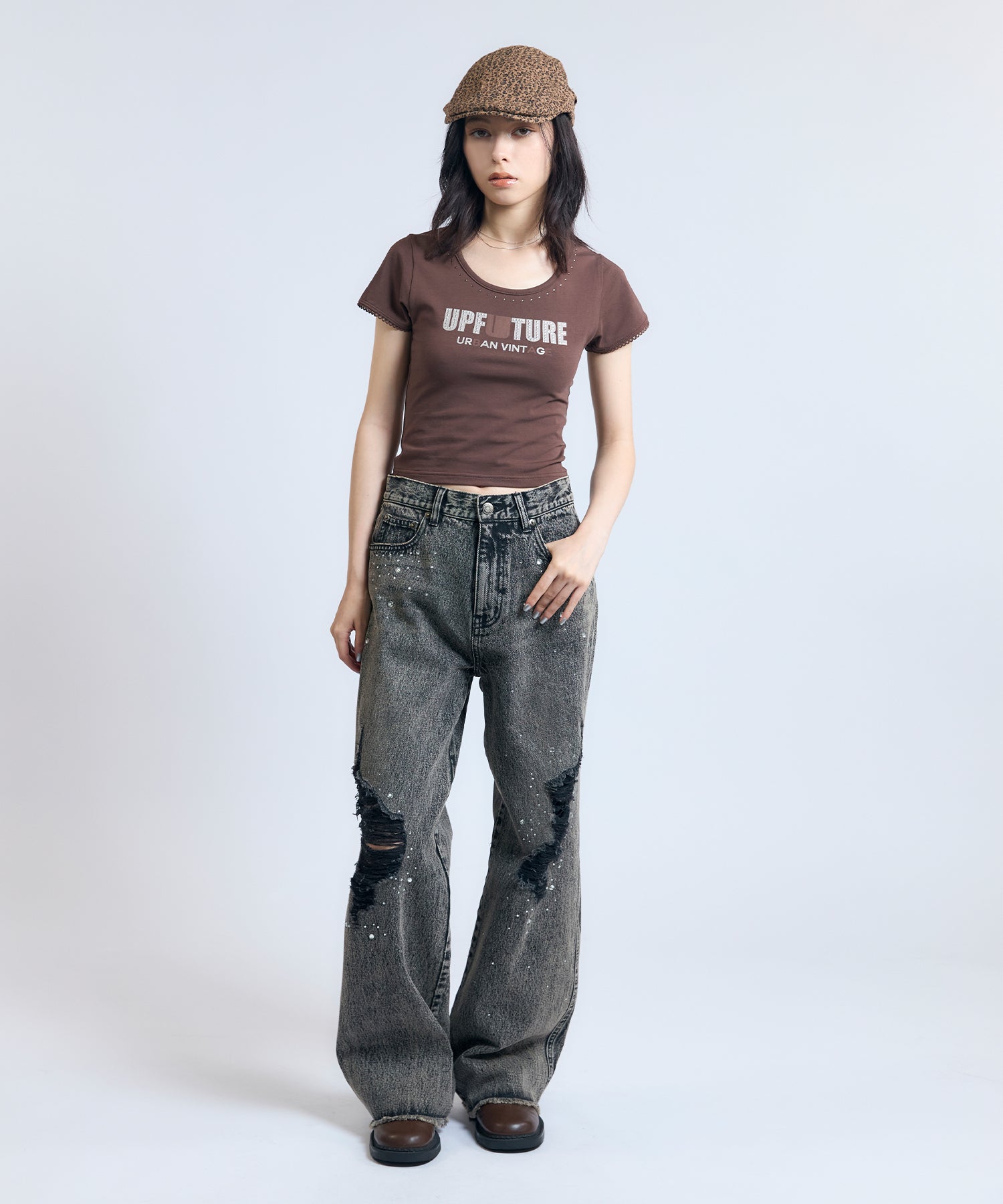 MODEL:163cm/COLOR:BROWN/SIZE:F