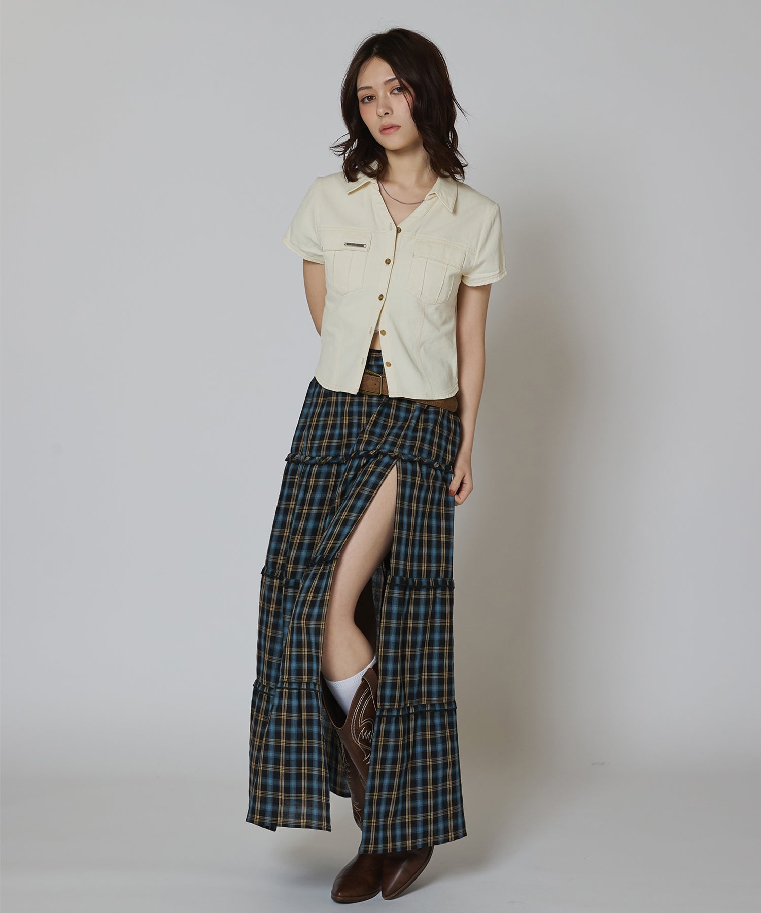 MODEL:163cm/COLOR:MIX②/SIZE:F