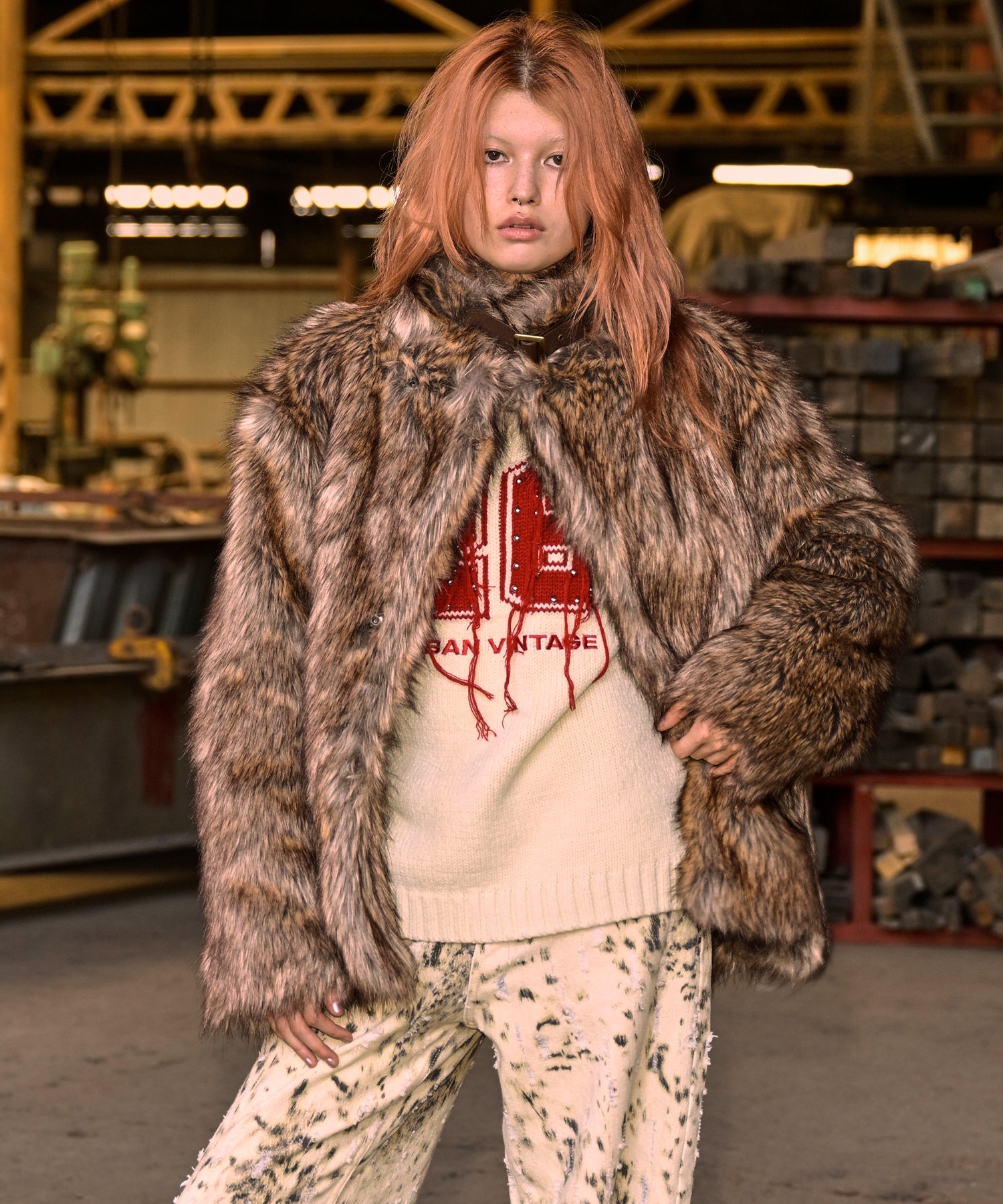 MODEL:170cm/COLOR:BROWN/SIZE:M