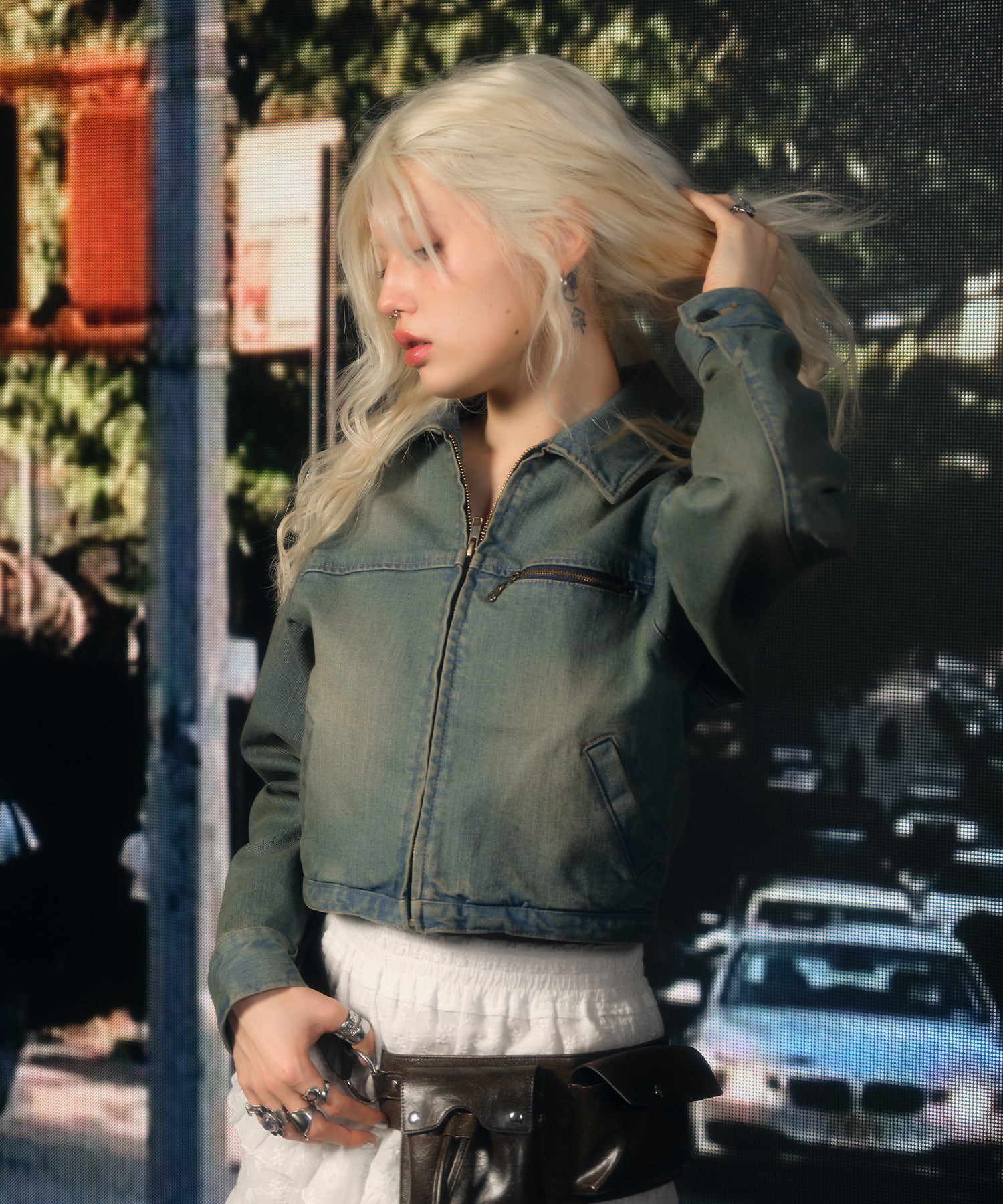 MODEL:170cm/COLOR:BLUE/SIZE:F