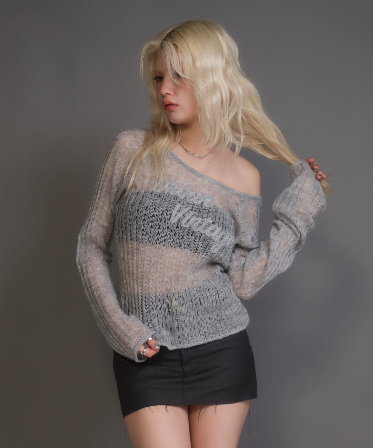 MODEL:170cm/COLOR:GRAY/SIZE:F