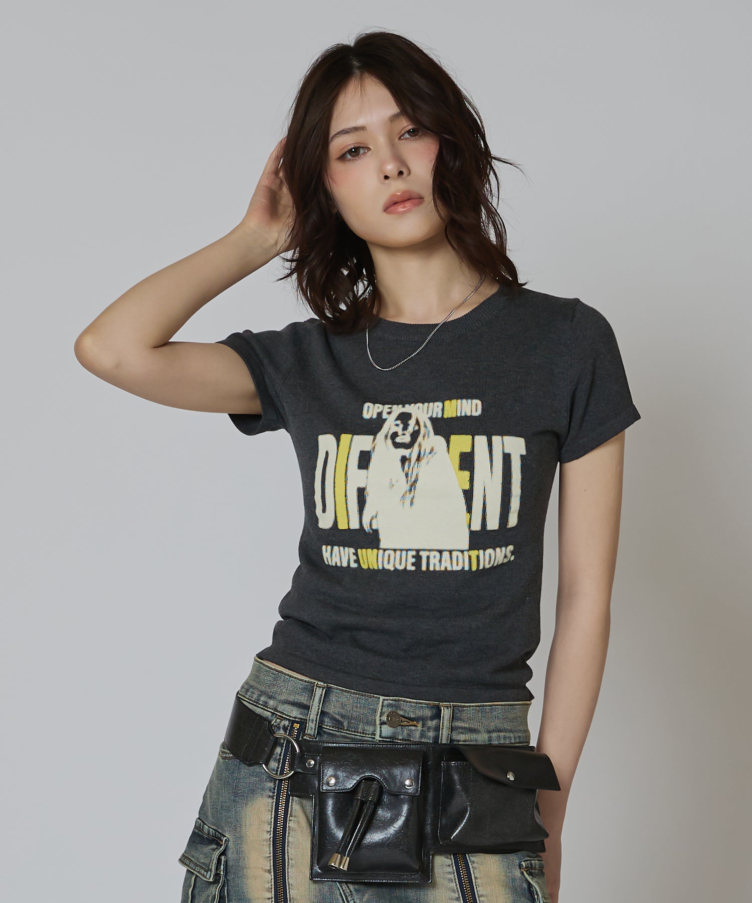 MODEL:163cm/COLOR:DARK GRAY/SIZE:F