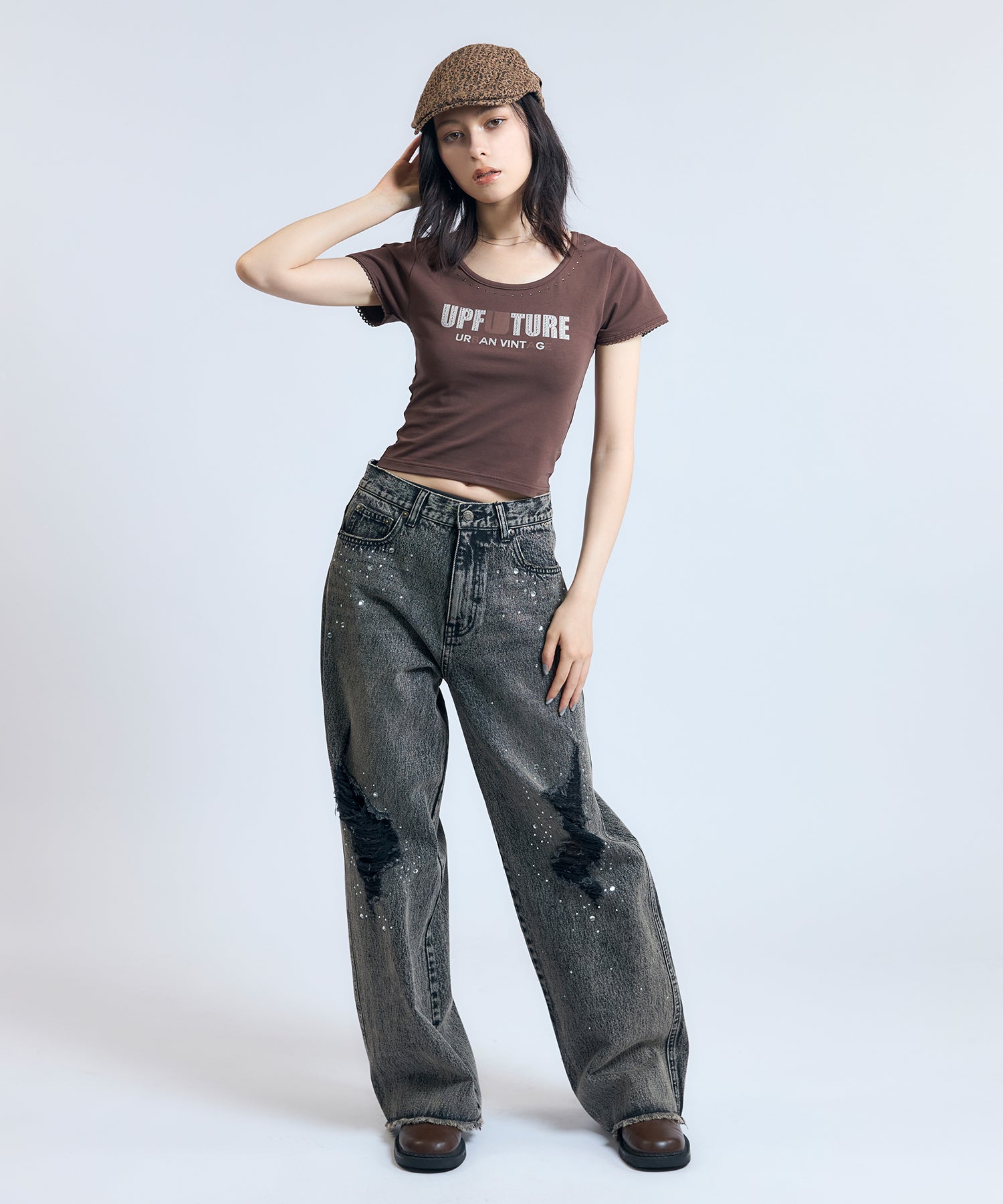 MODEL:163cm/COLOR:BROWN/SIZE:F