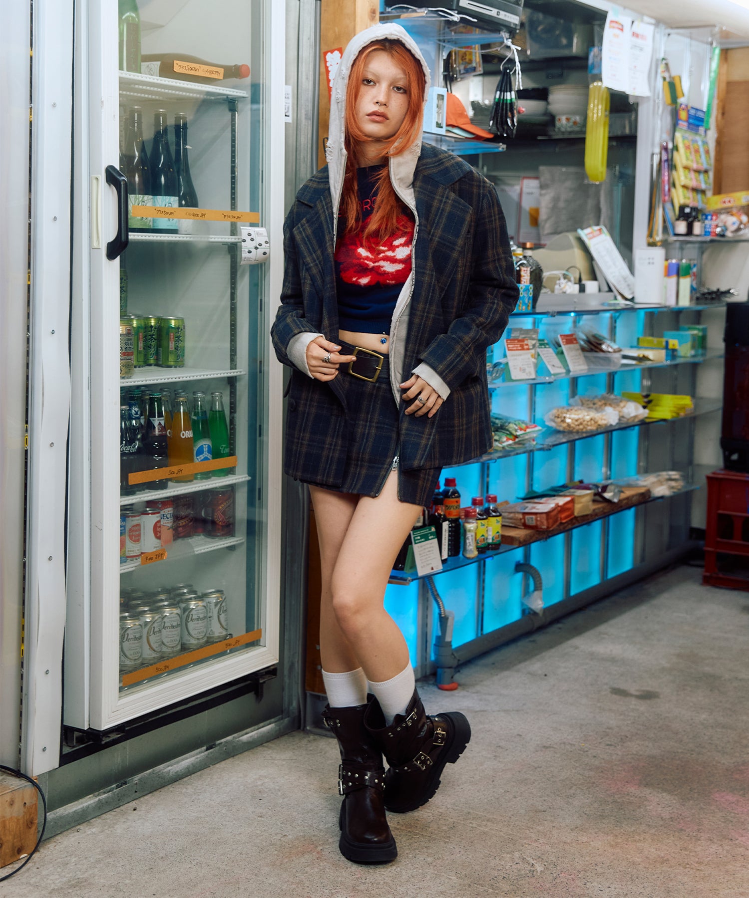 MODEL:170cm/COLOR:NAVY/SIZE:F