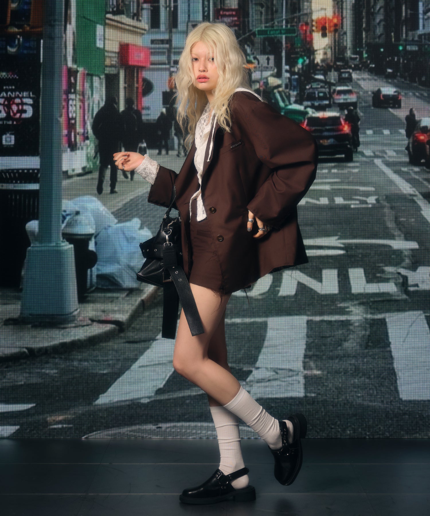 MODEL:170cm/COLOR:BROWN/SIZE:F