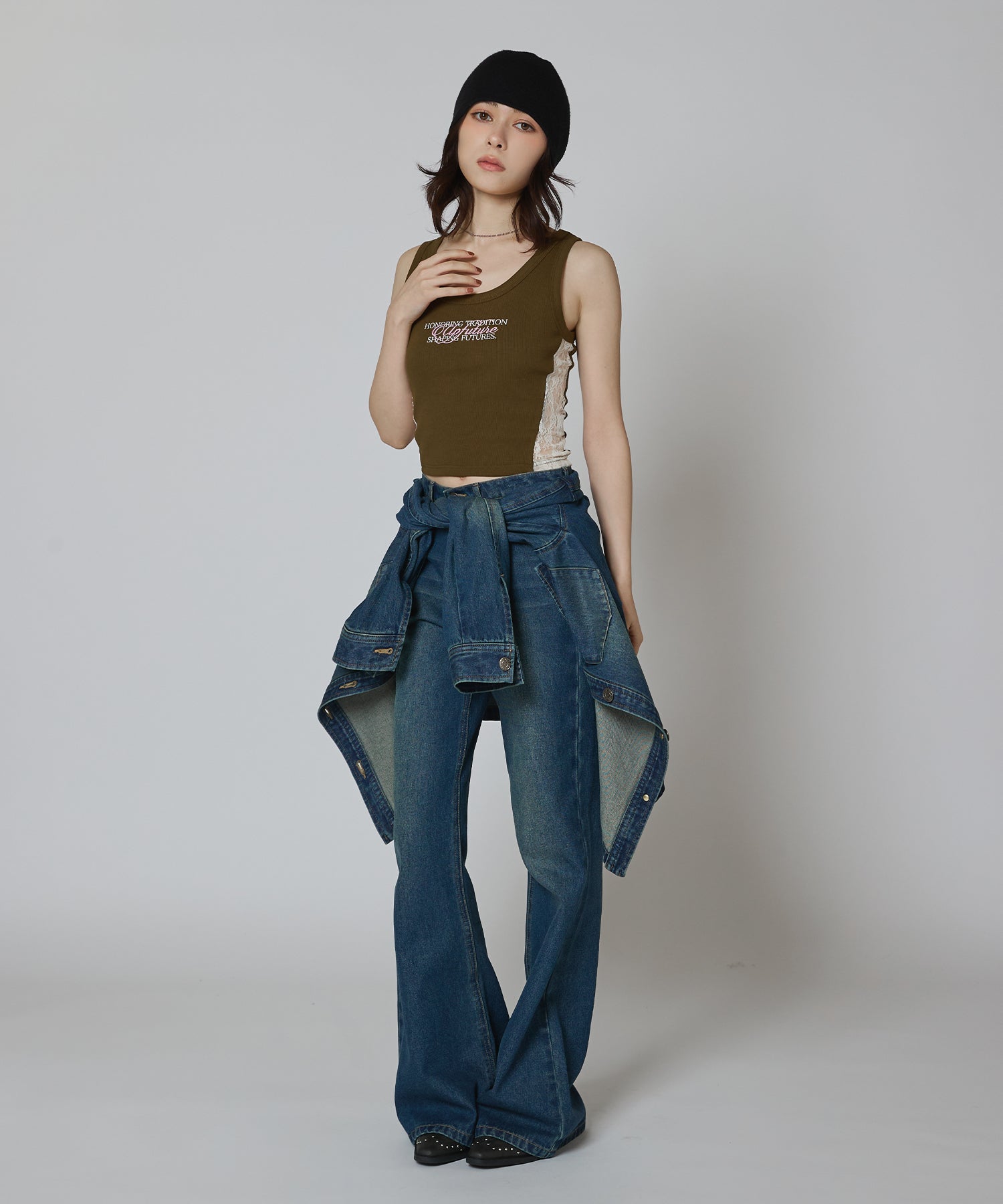 MODEL:163cm/COLOR:KHAKI/SIZE:F