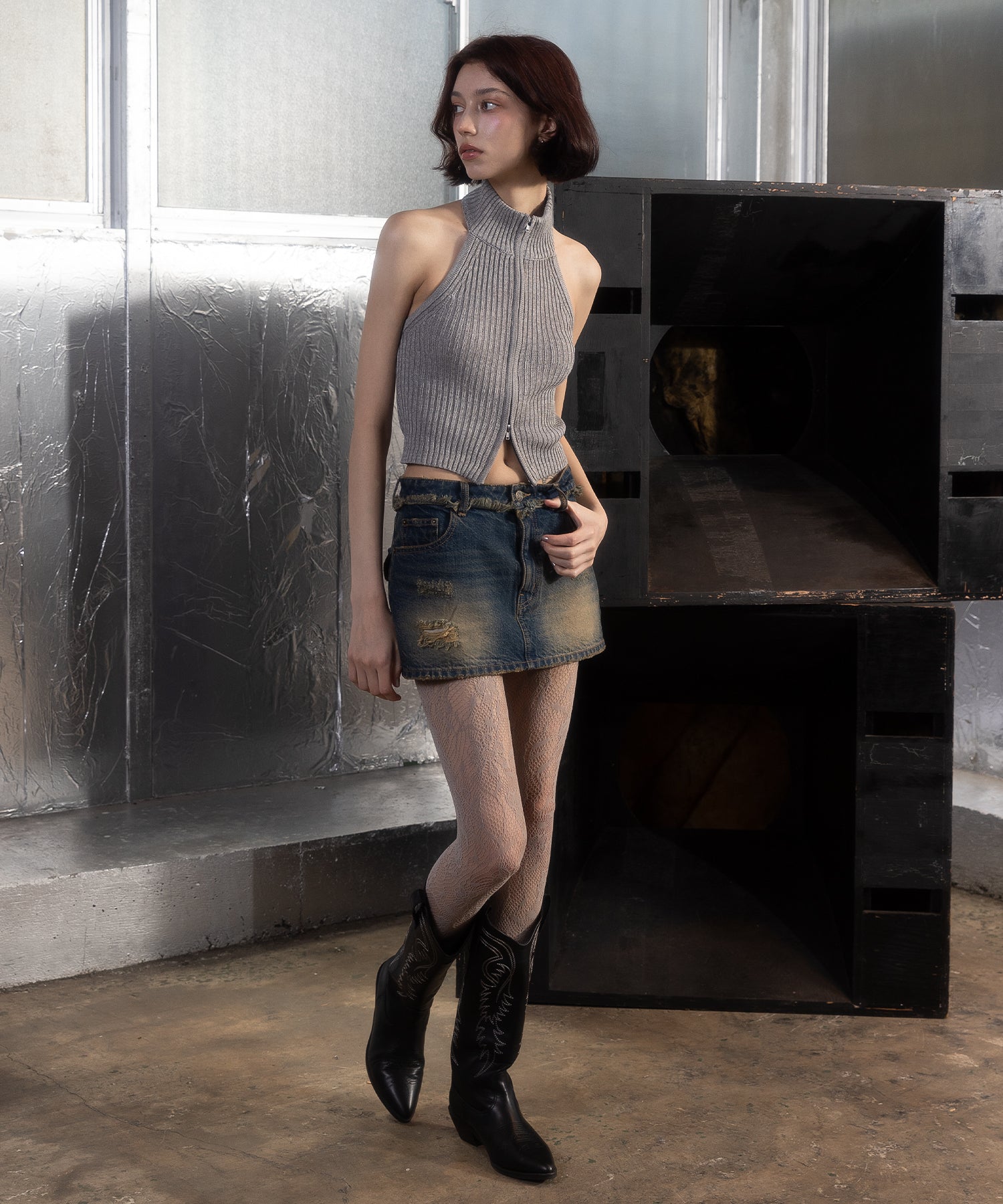 MODEL:172cm/COLOR:GRAY/SIZE:F