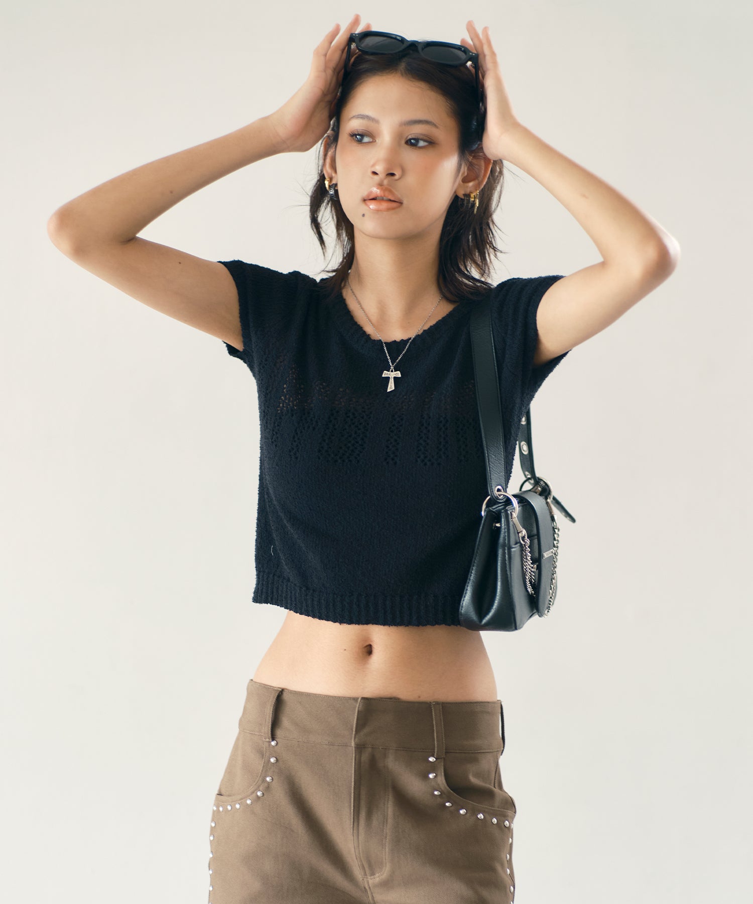 MODEL:170cm/COLOR:BLACK/SIZE:F