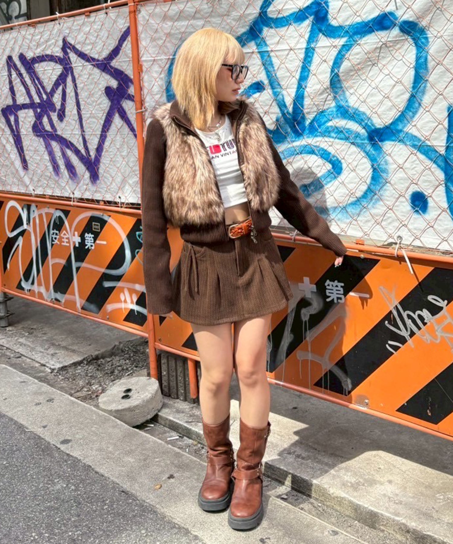 STAFF:151cm/COLOR:BROWN/SIZE:XS