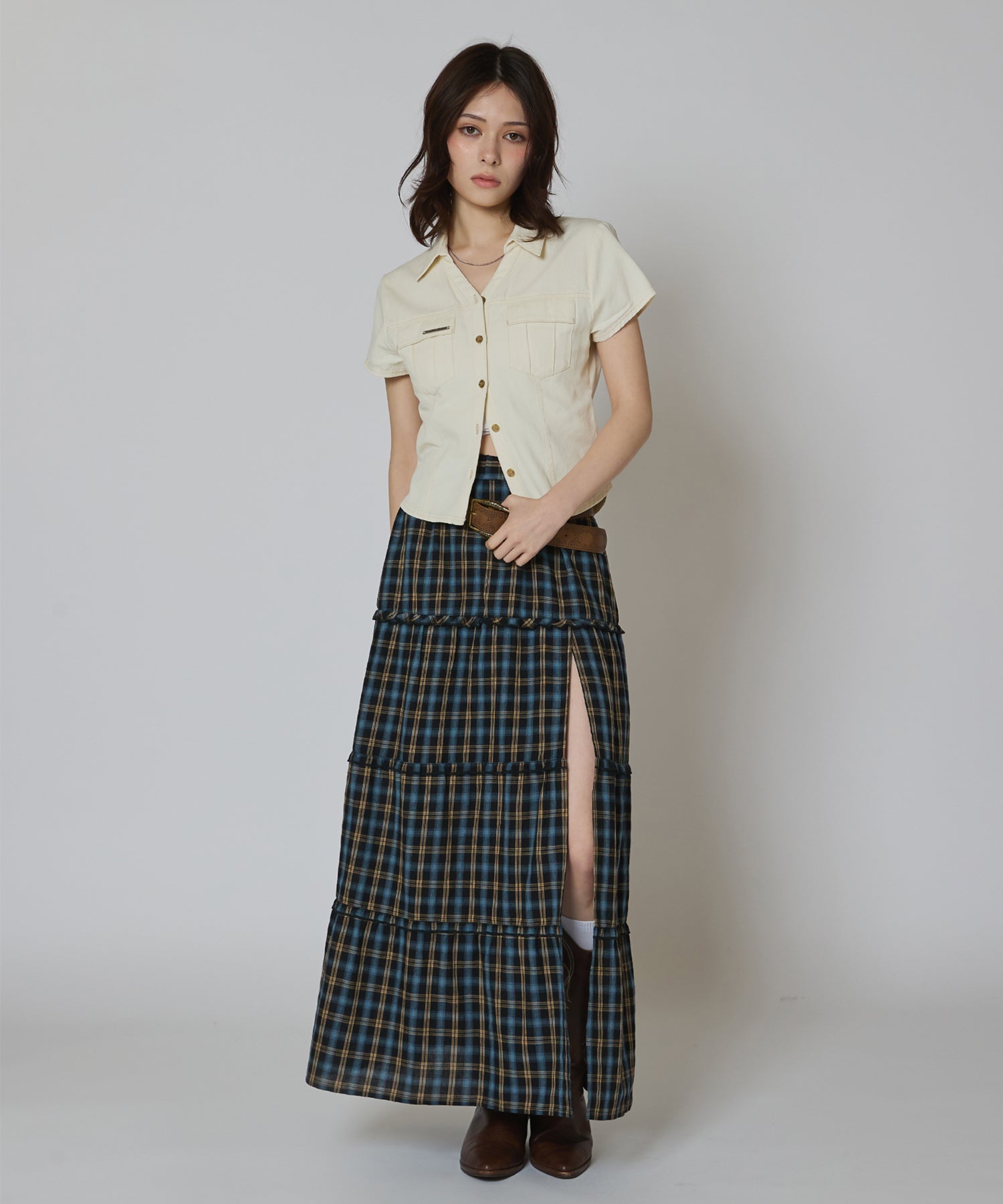 MODEL:163cm/COLOR:MIX②/SIZE:F