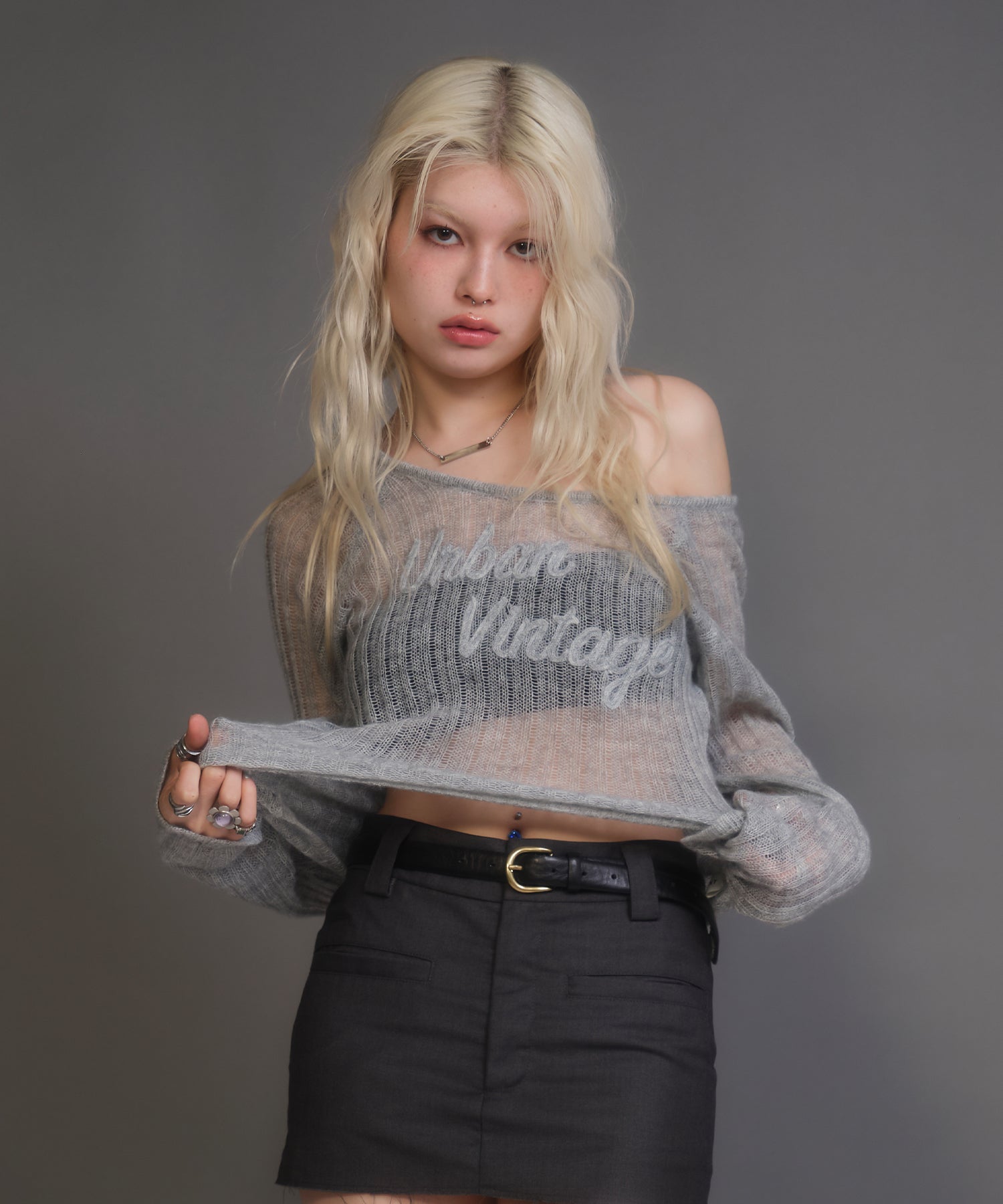 MODEL:170cm/COLOR:GRAY/SIZE:F