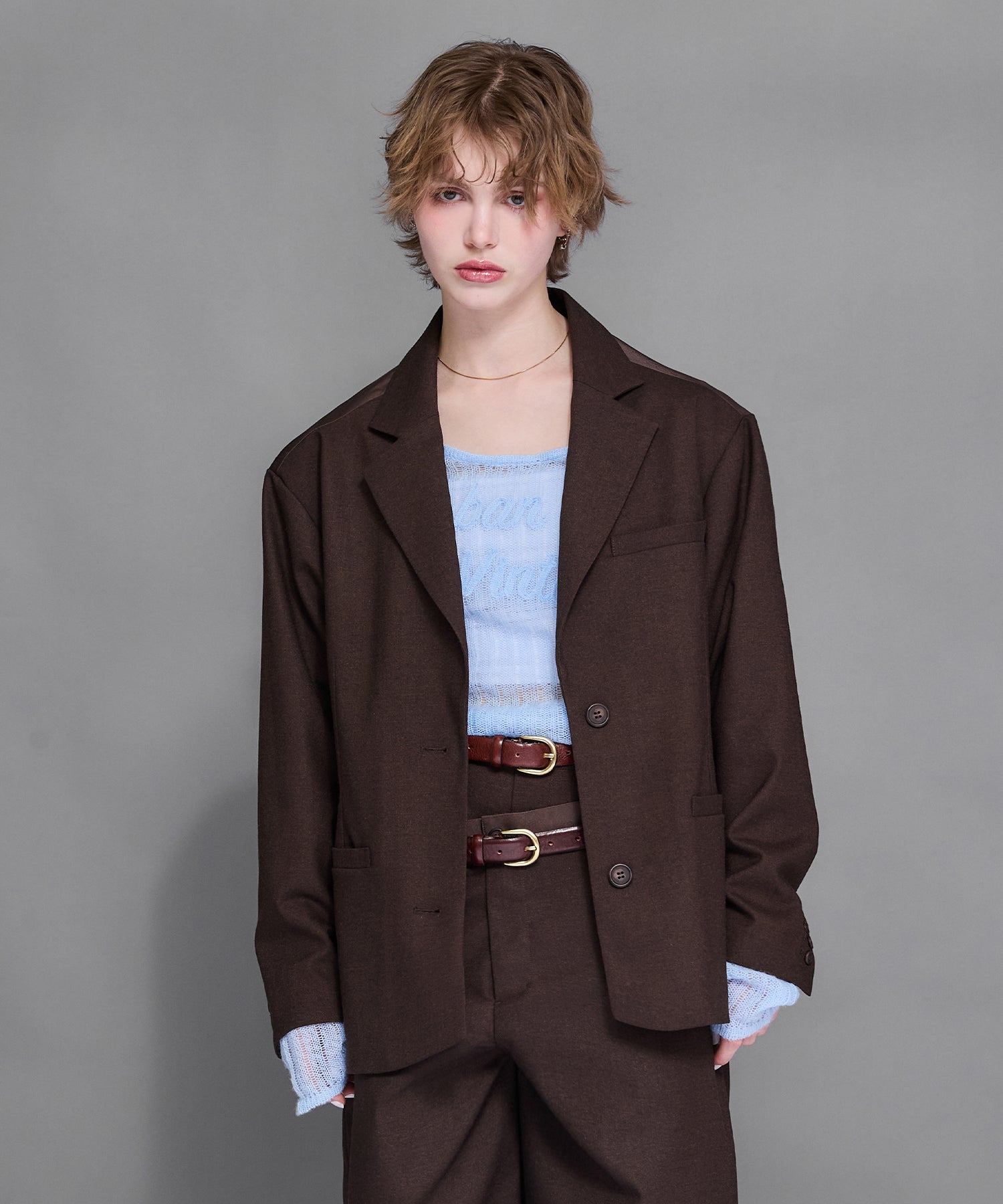MODEL:170cm/COLOR:BROWN/SIZE:F