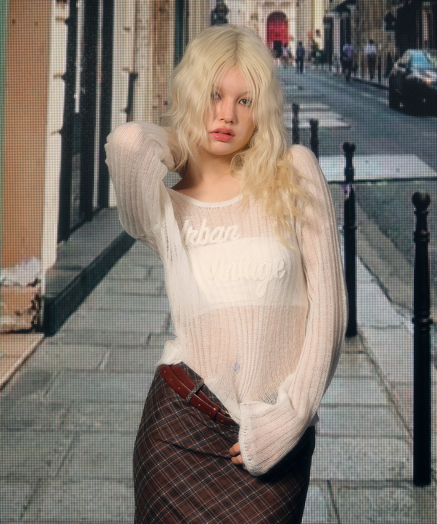 MODEL:170cm/COLOR:WHITE/SIZE:F