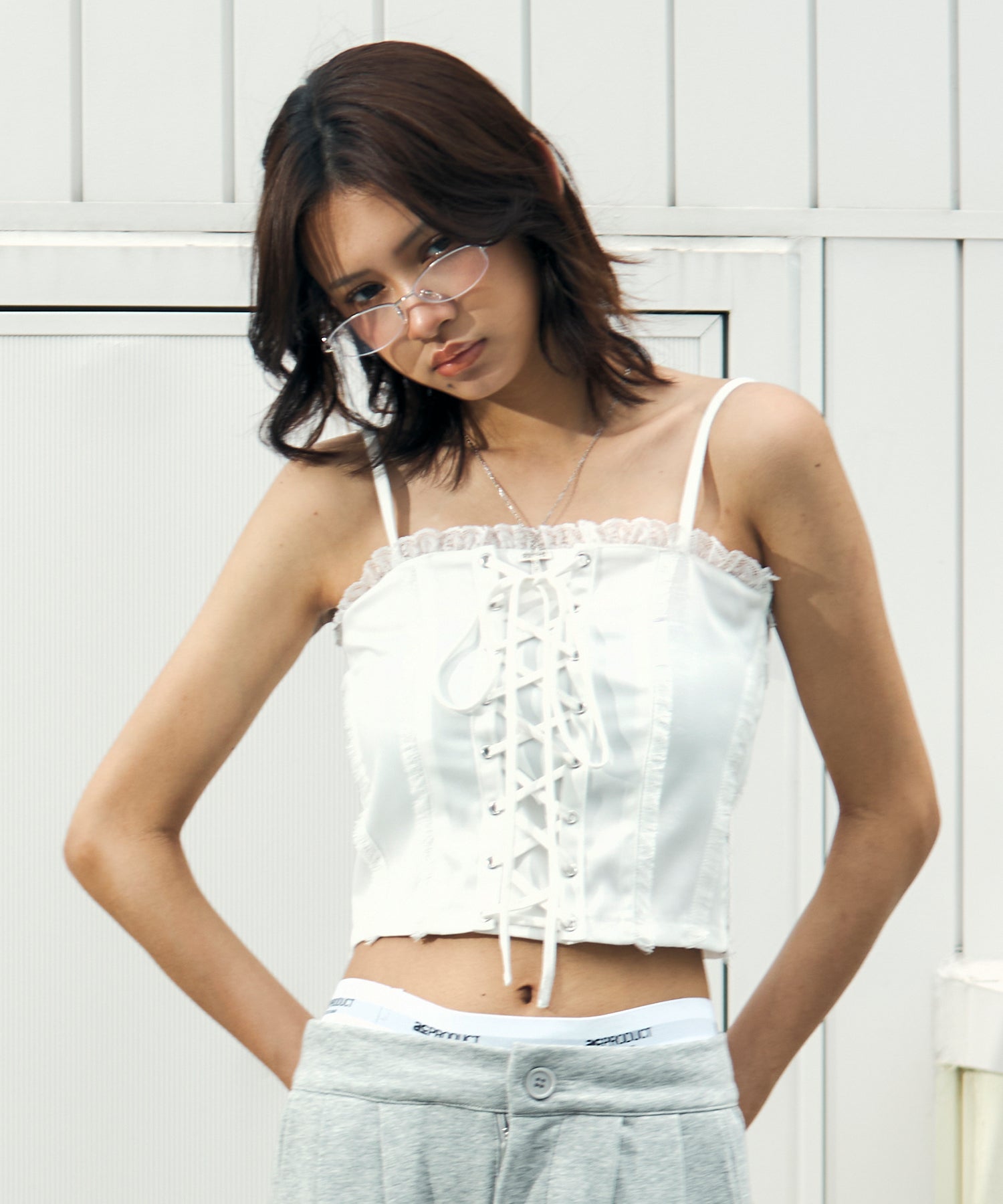 MODEL:170cm/COLOR:WHITE/SIZE:F