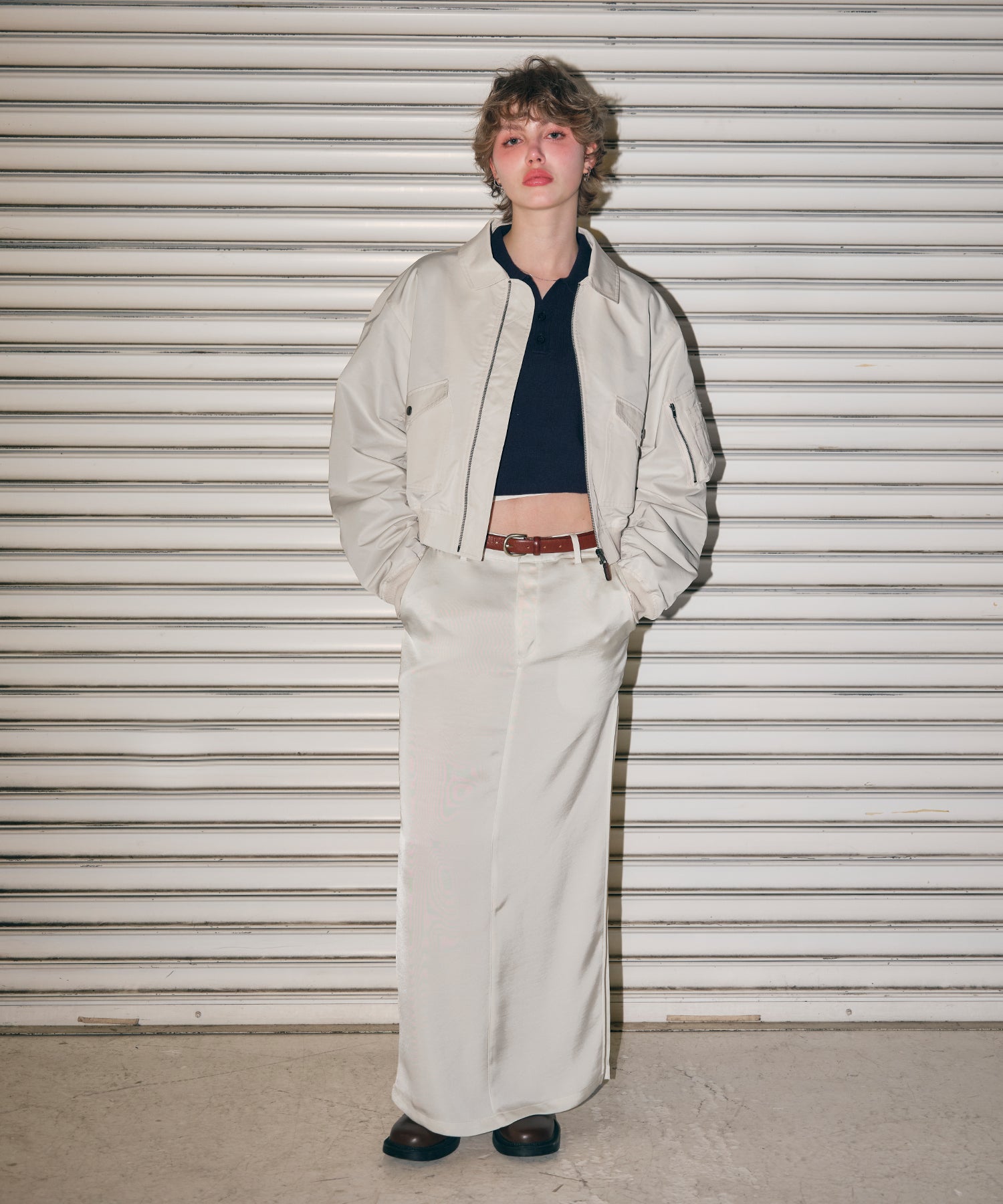 MODEL:170cm/COLOR:WHITE/SIZE:F
