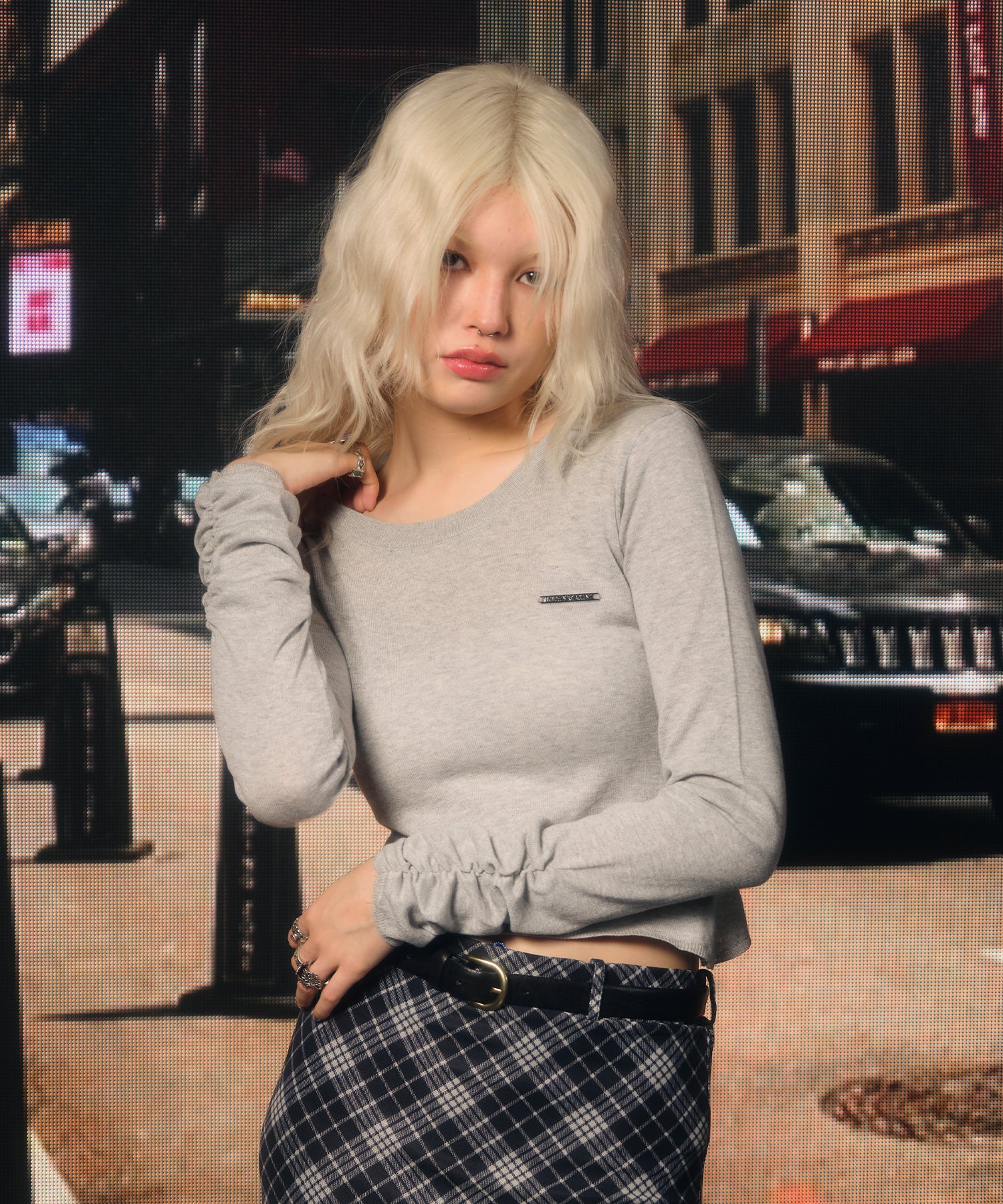 MODEL:170cm/COLOR:GRAY/SIZE:F