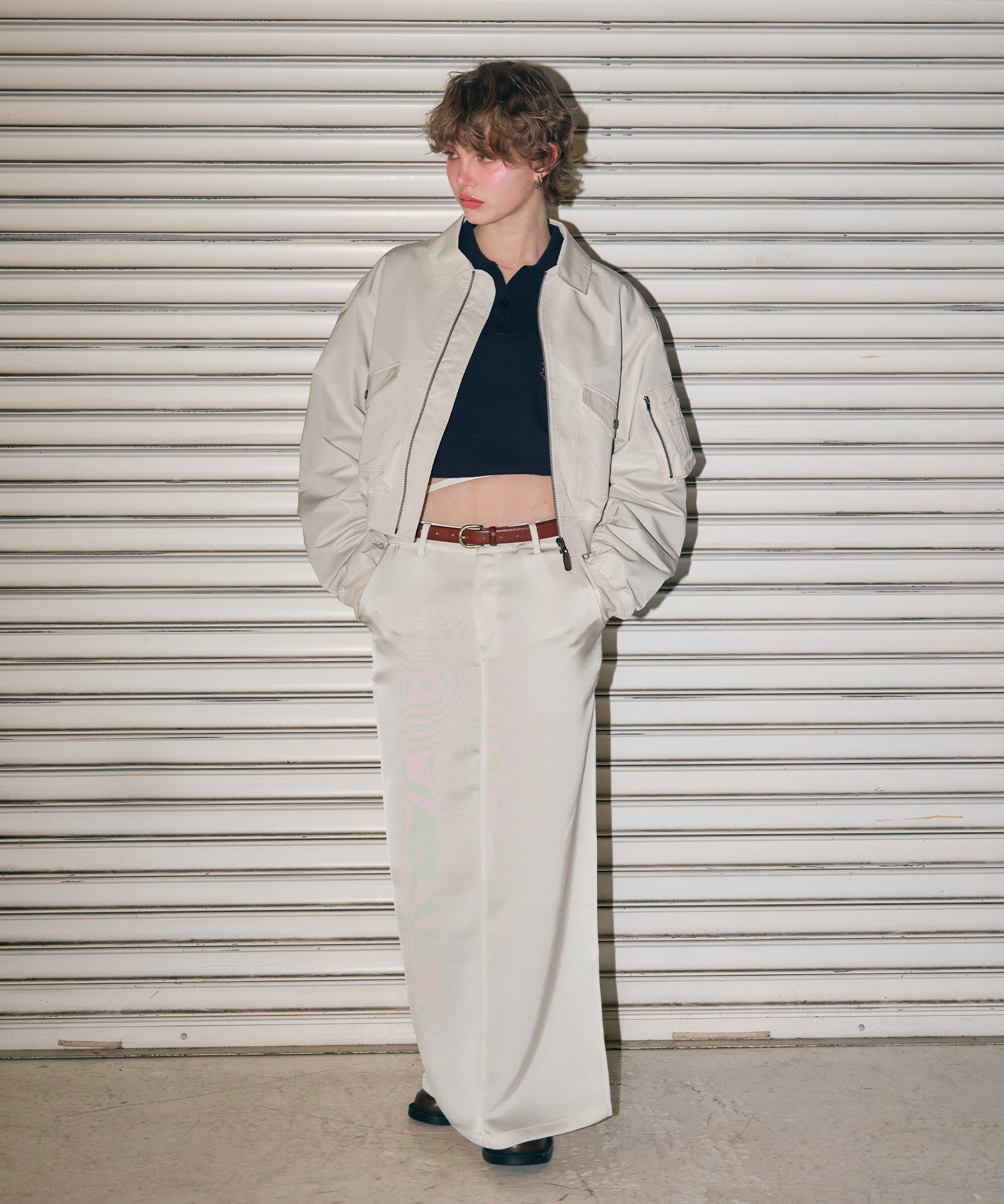 MODEL:170cm/COLOR:WHITE/SIZE:F