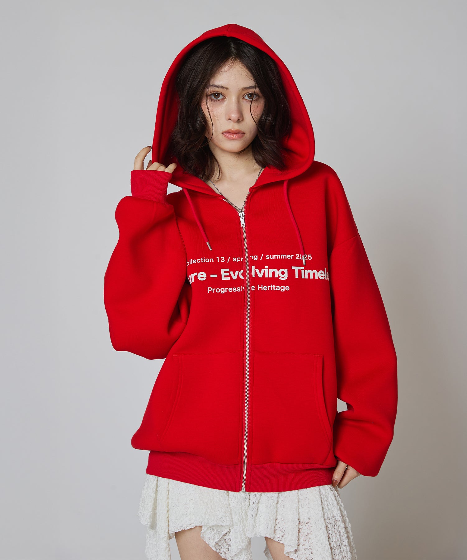 【渋谷109店限定カラー】MODEL:163cm/COLOR:RED/SIZE:F