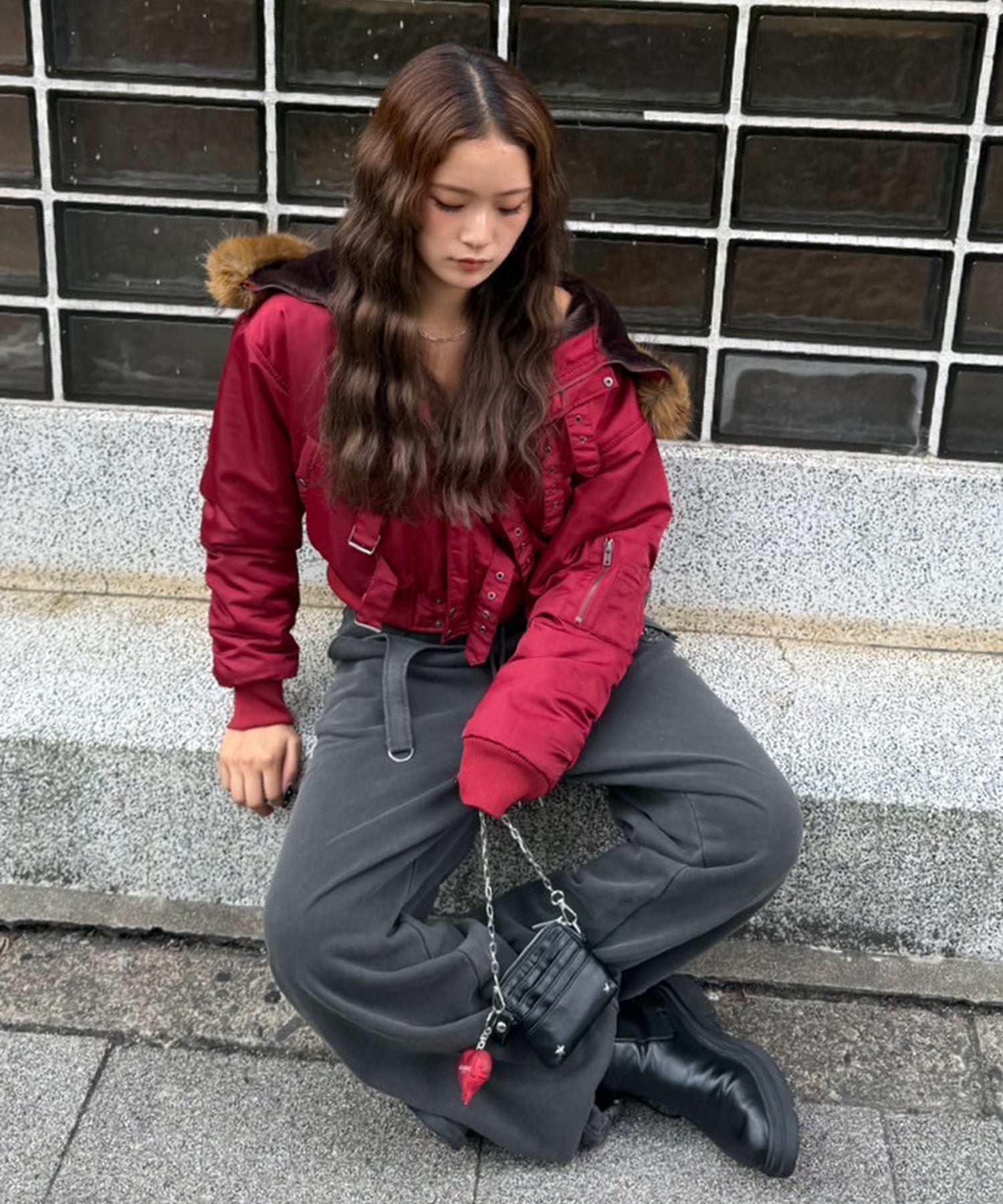 STAFF:170cm/COLOR:RED/SIZE:F