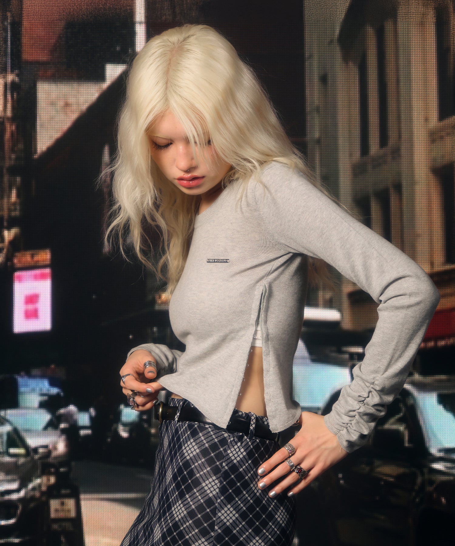 MODEL:170cm/COLOR:GRAY/SIZE:F