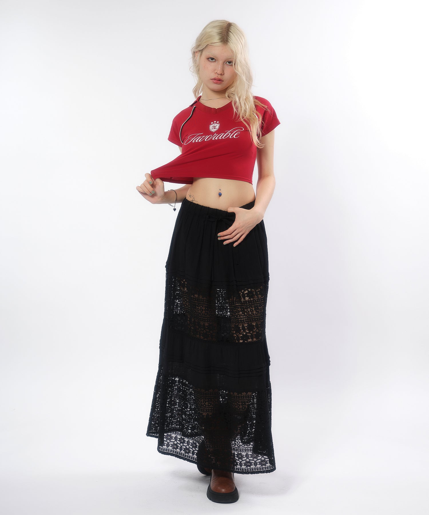 MODEL:170cm/COLOR:RED/SIZE:F