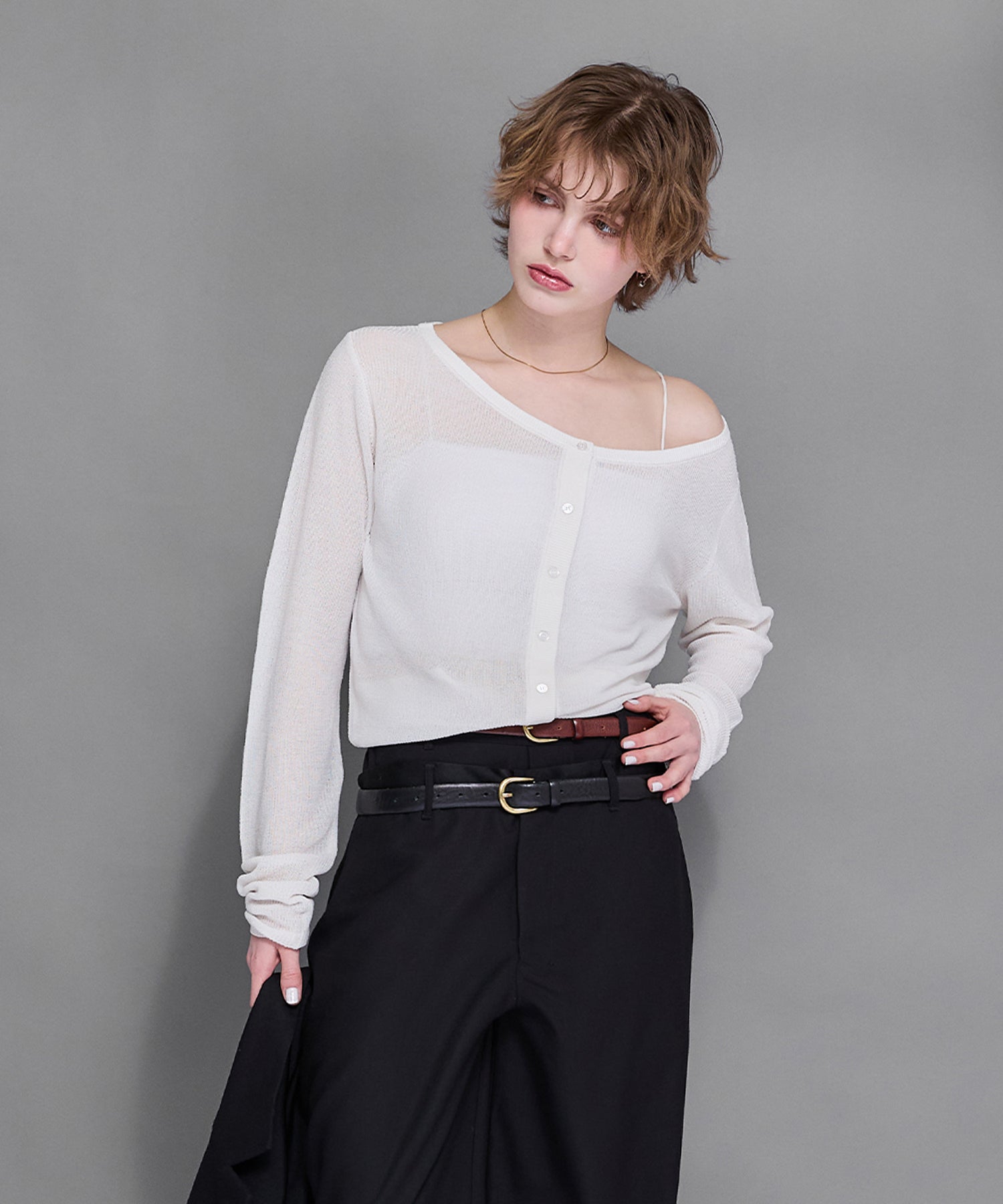 MODEL:170cm/COLOR:WHITE/SIZE:F