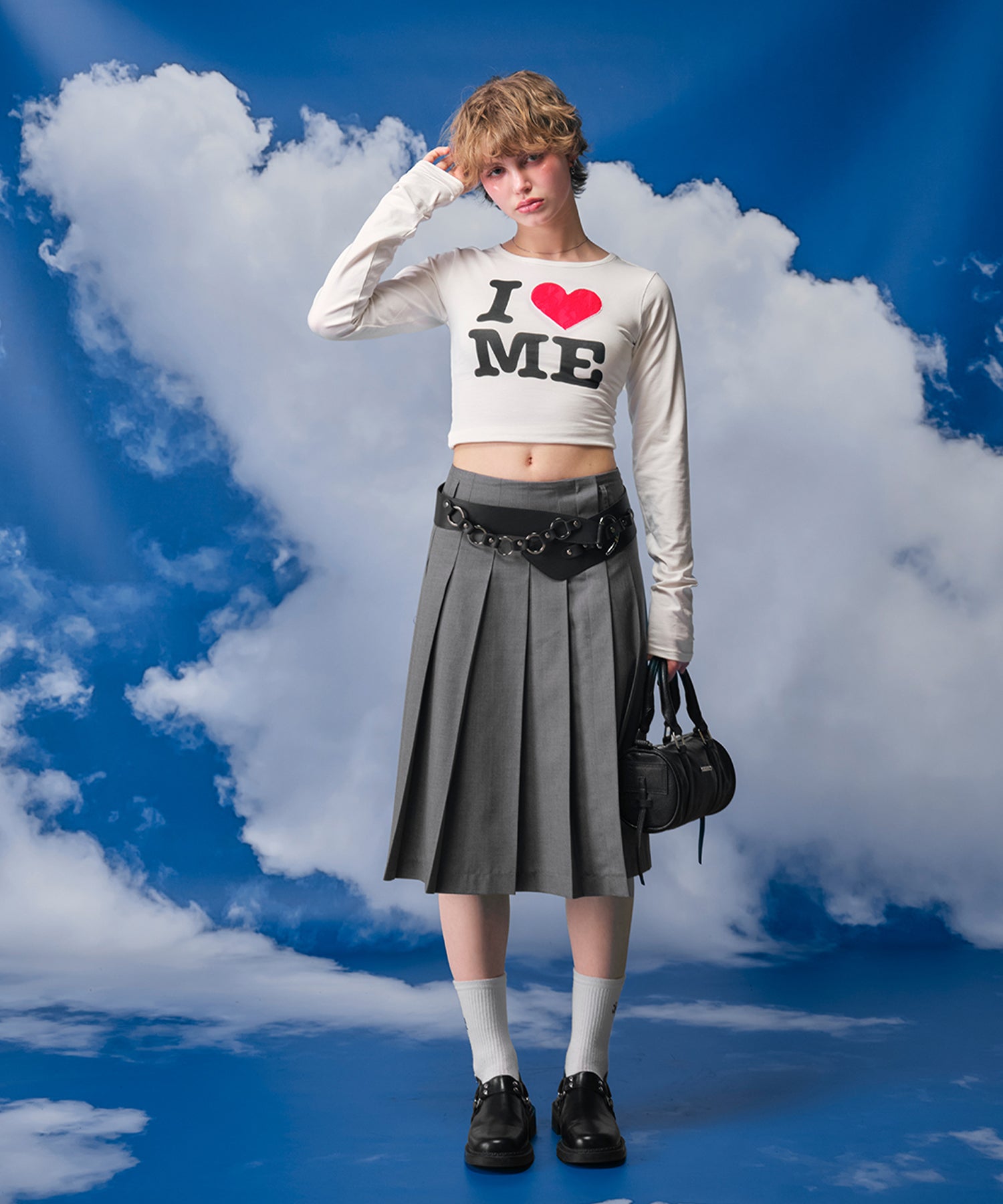 MODEL:170cm/COLOR:GRAY/SIZE:F