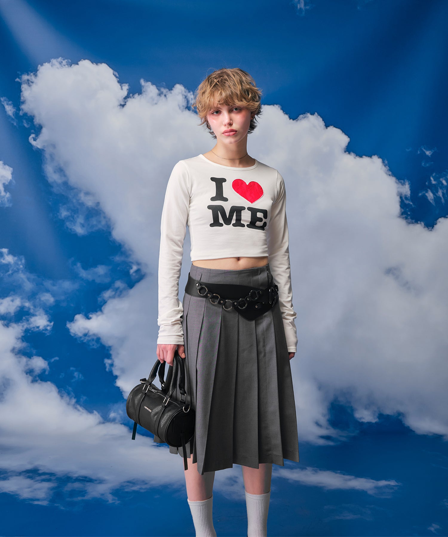 MODEL:170cm/COLOR:WHITE/SIZE:F