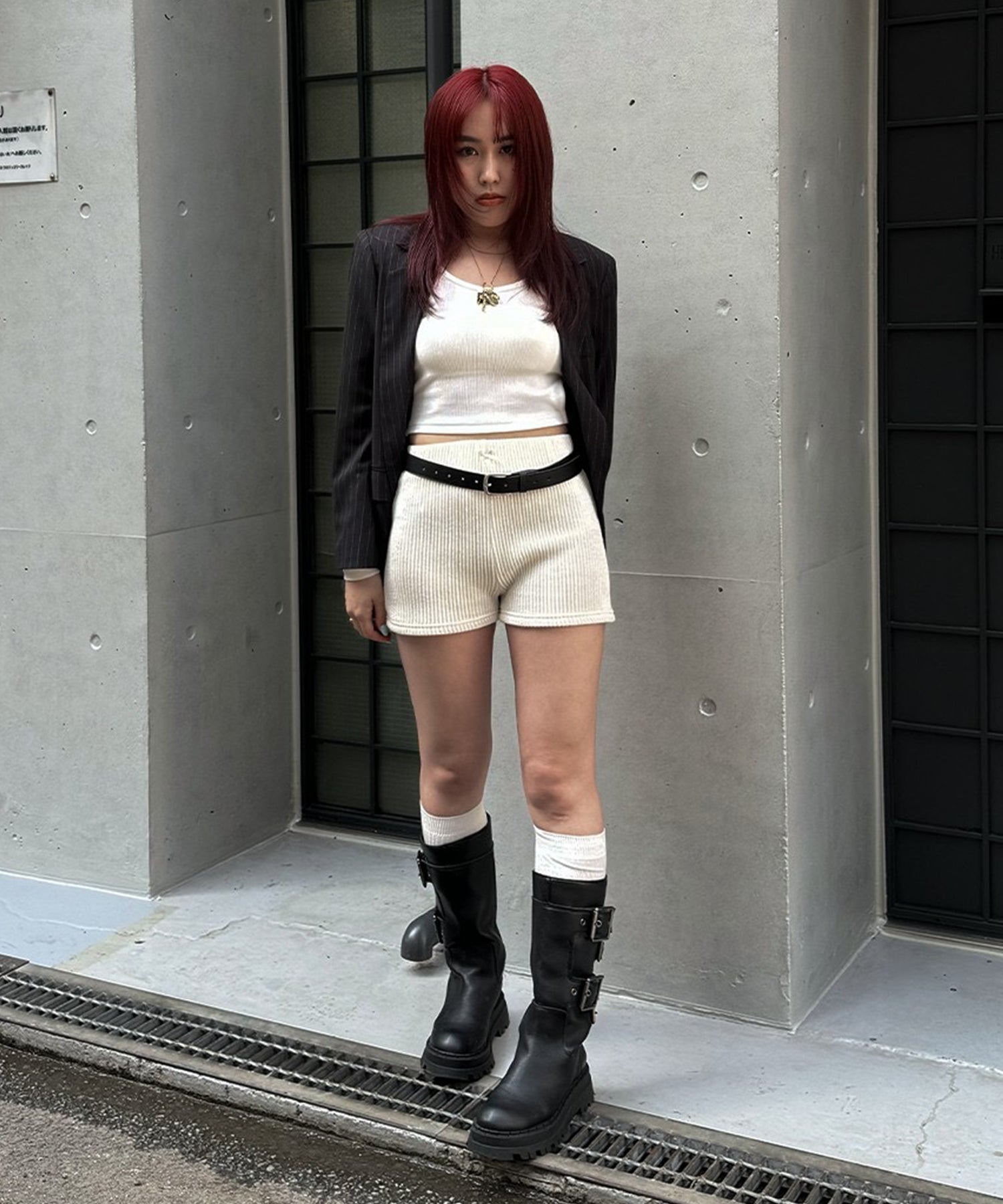 STAFF:158cm/COLOR:WHITE/SIZE:F