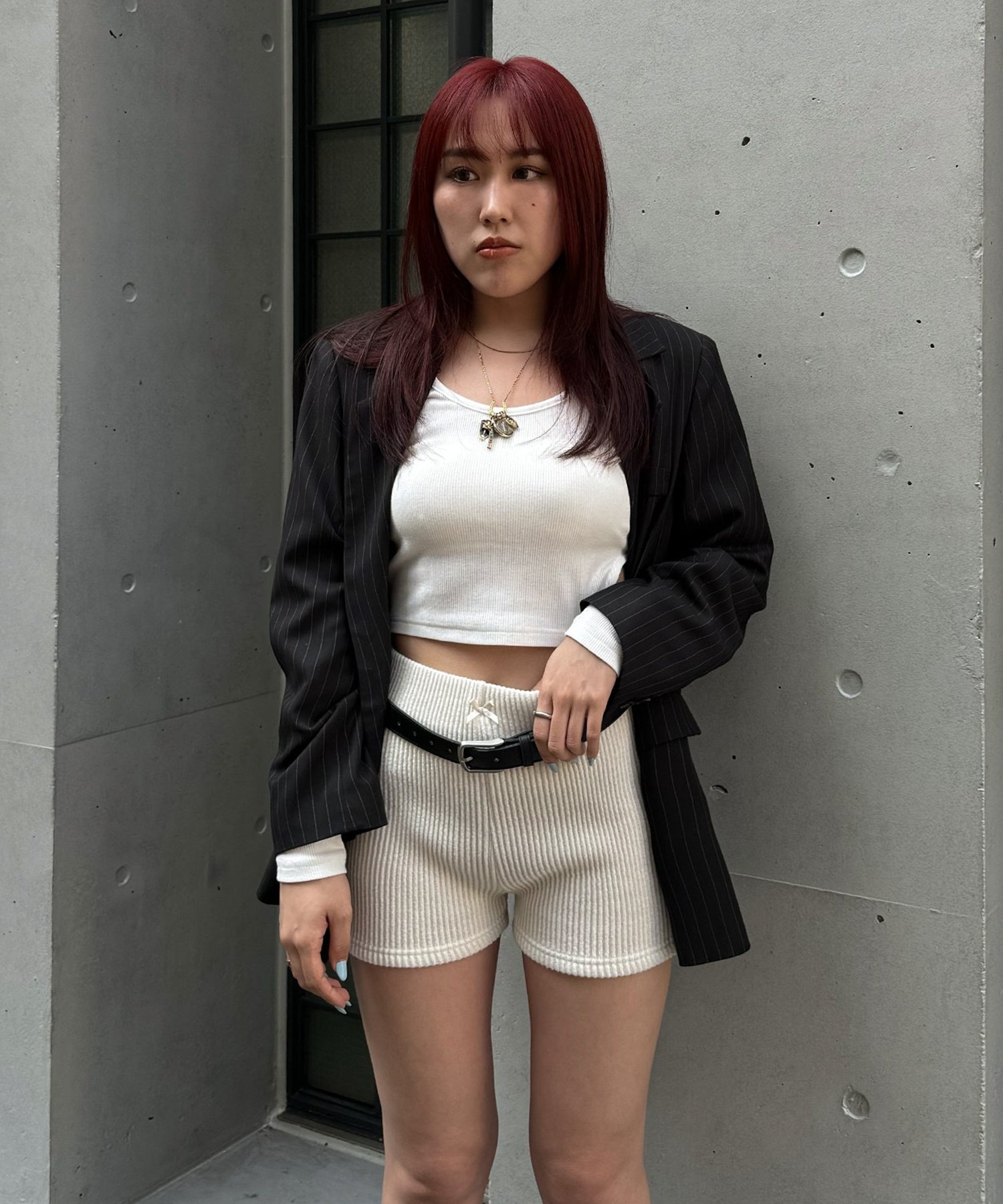 STAFF:158cm/COLOR:WHITE/SIZE:F