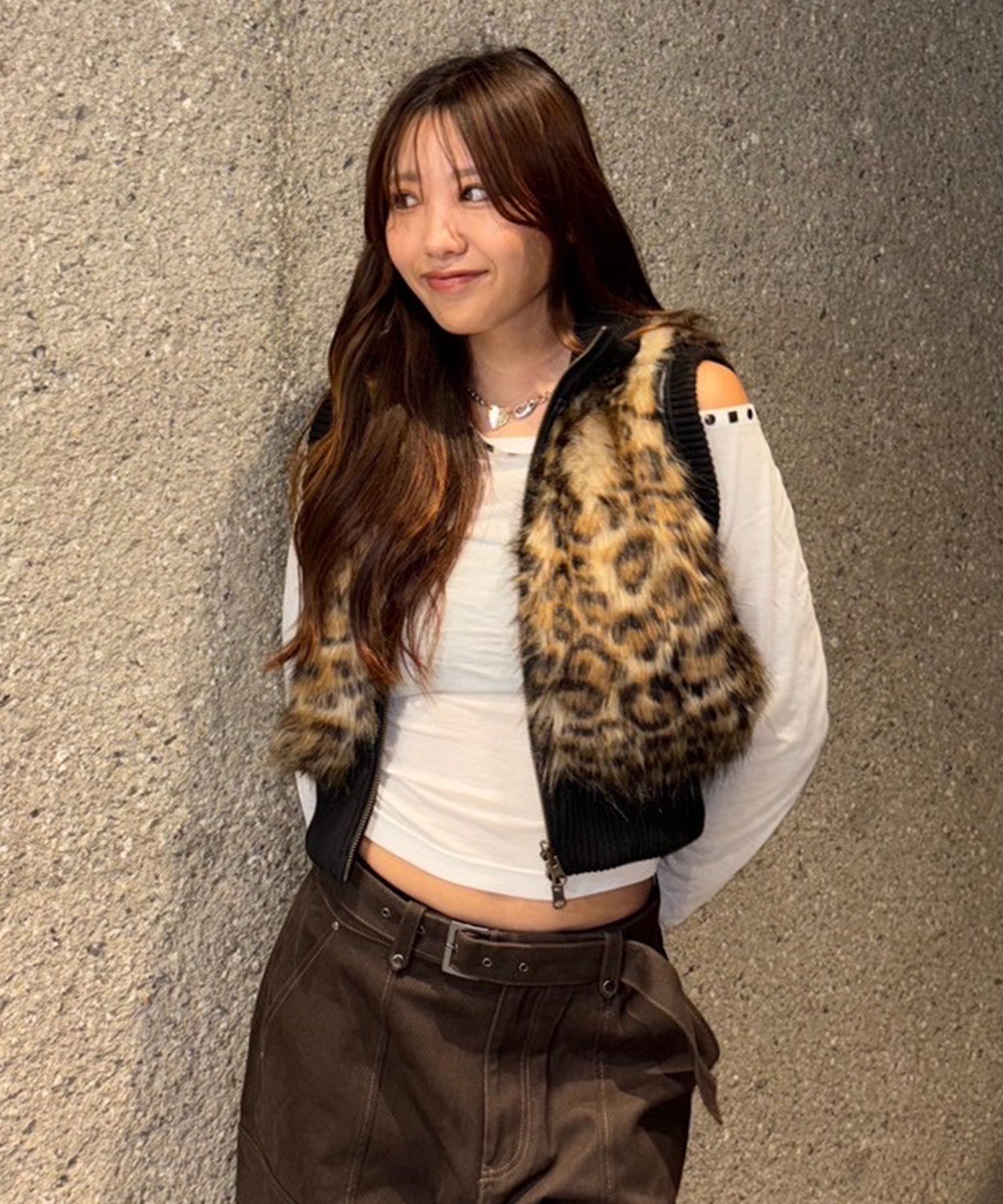 STAFF:162cm/COLOR:LEOPARD/SIZE:F