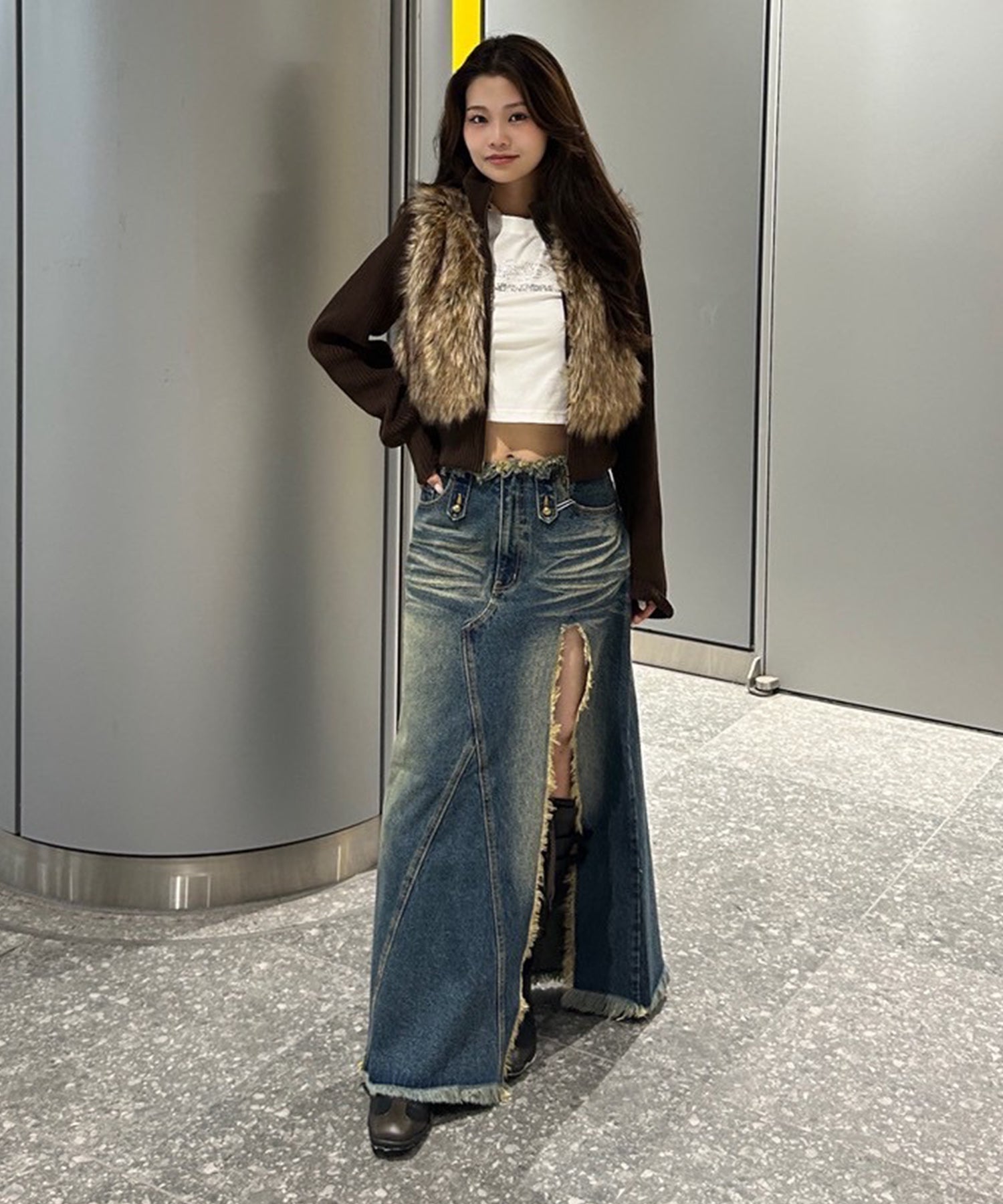 STAFF:156cm/COLOR:BROWN/SIZE:F