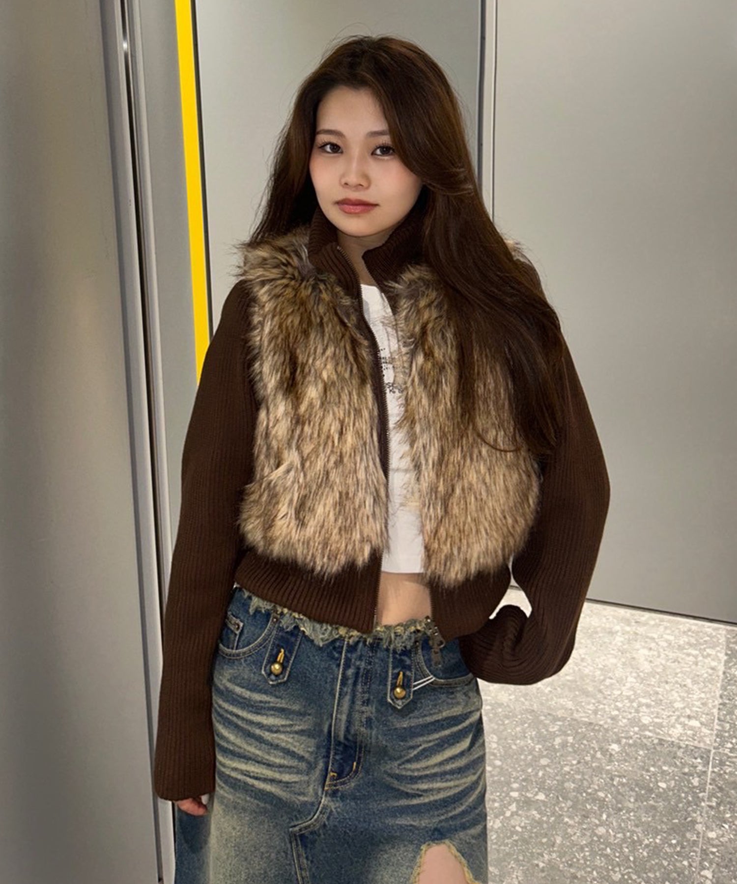 STAFF:156cm/COLOR:BROWN/SIZE:F