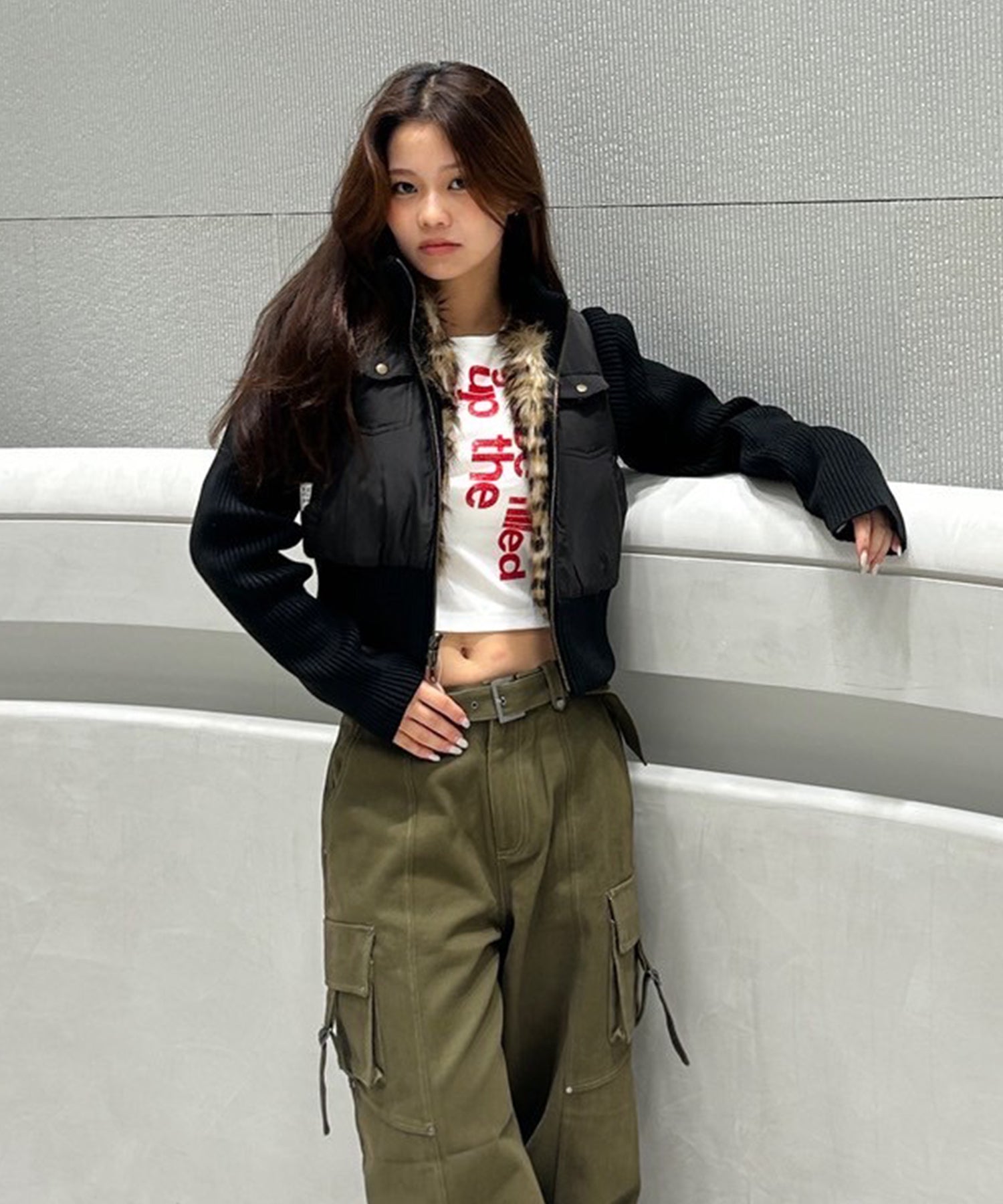 STAFF:156cm/COLOR:LEOPARD/SIZE:F