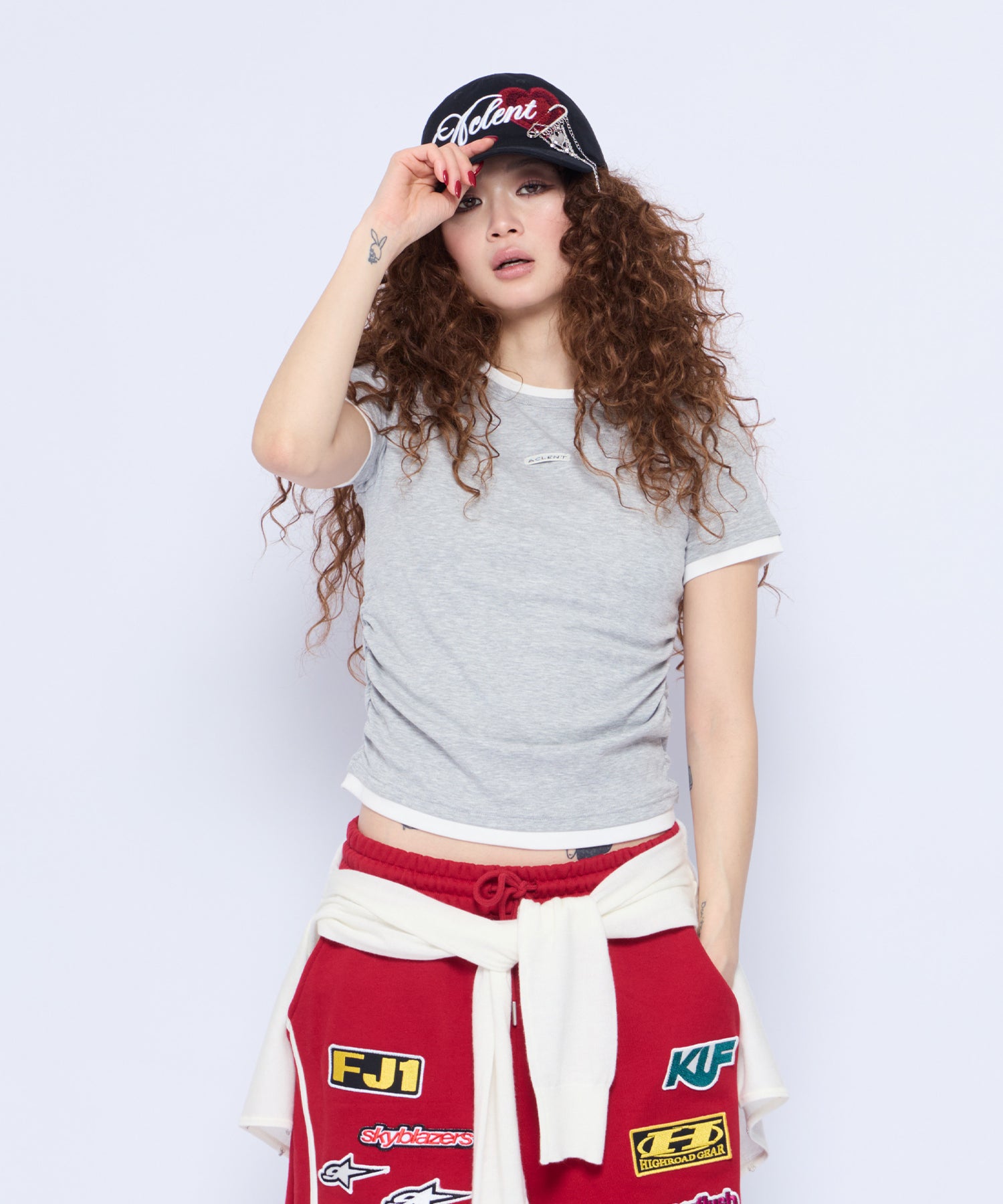 MODEL:168cm/COLOR:GRY/SIZE:F
