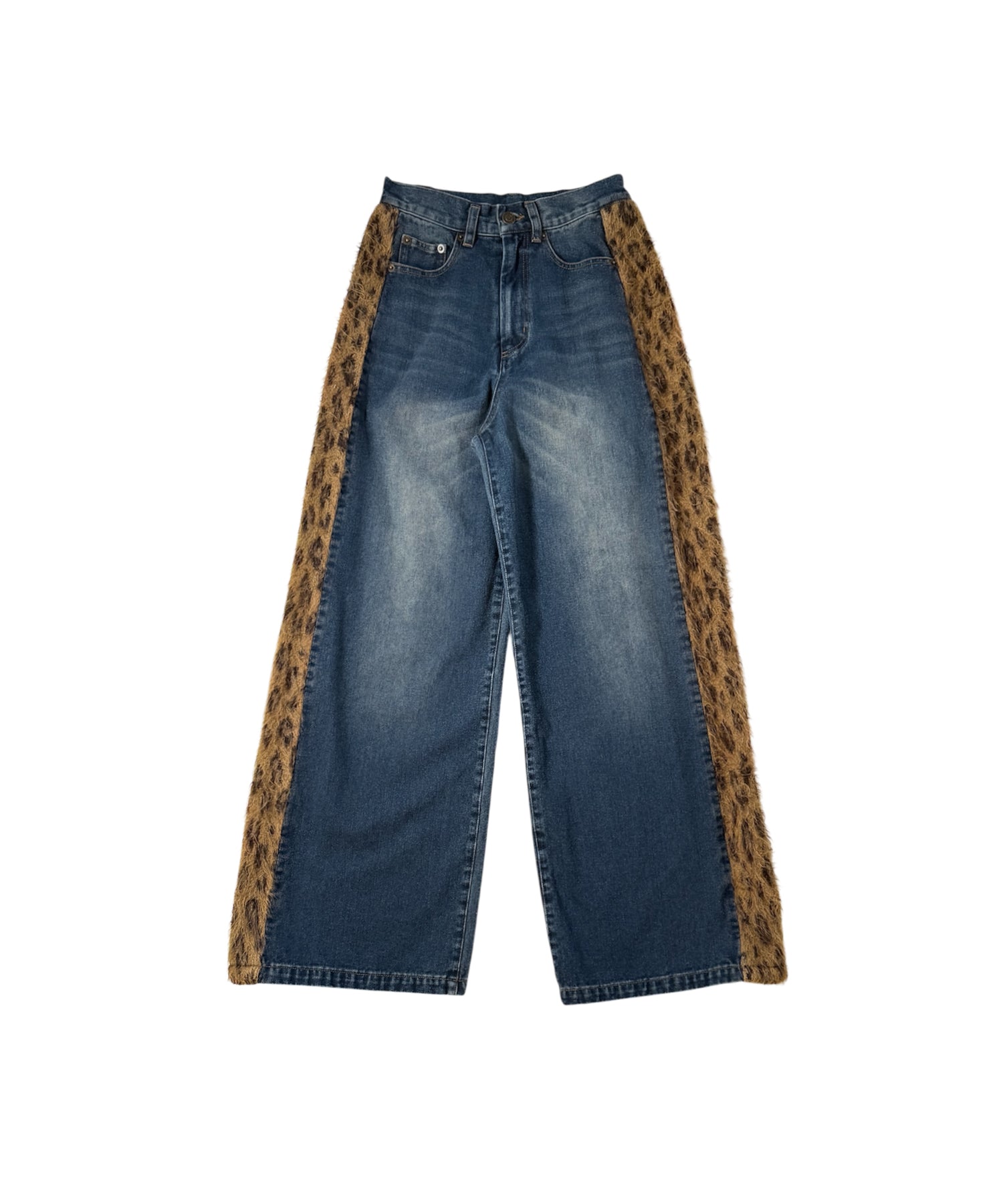 ジャガードニットJ/Wストレートデニムパンツ