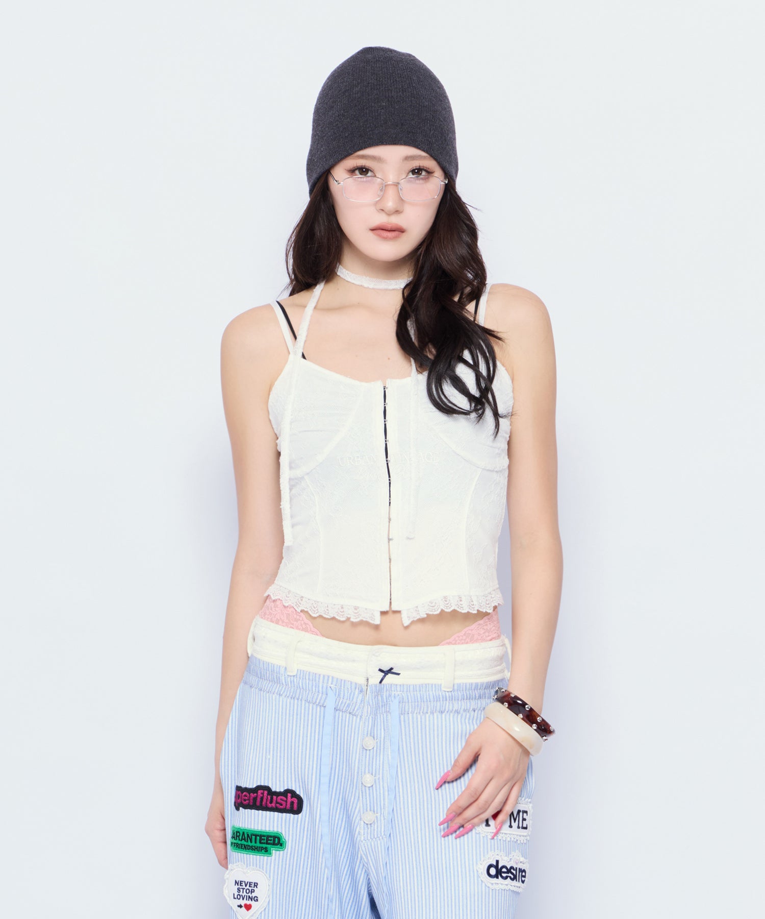 MODEL:170cm/COLOR:WHT/SIZE:F
