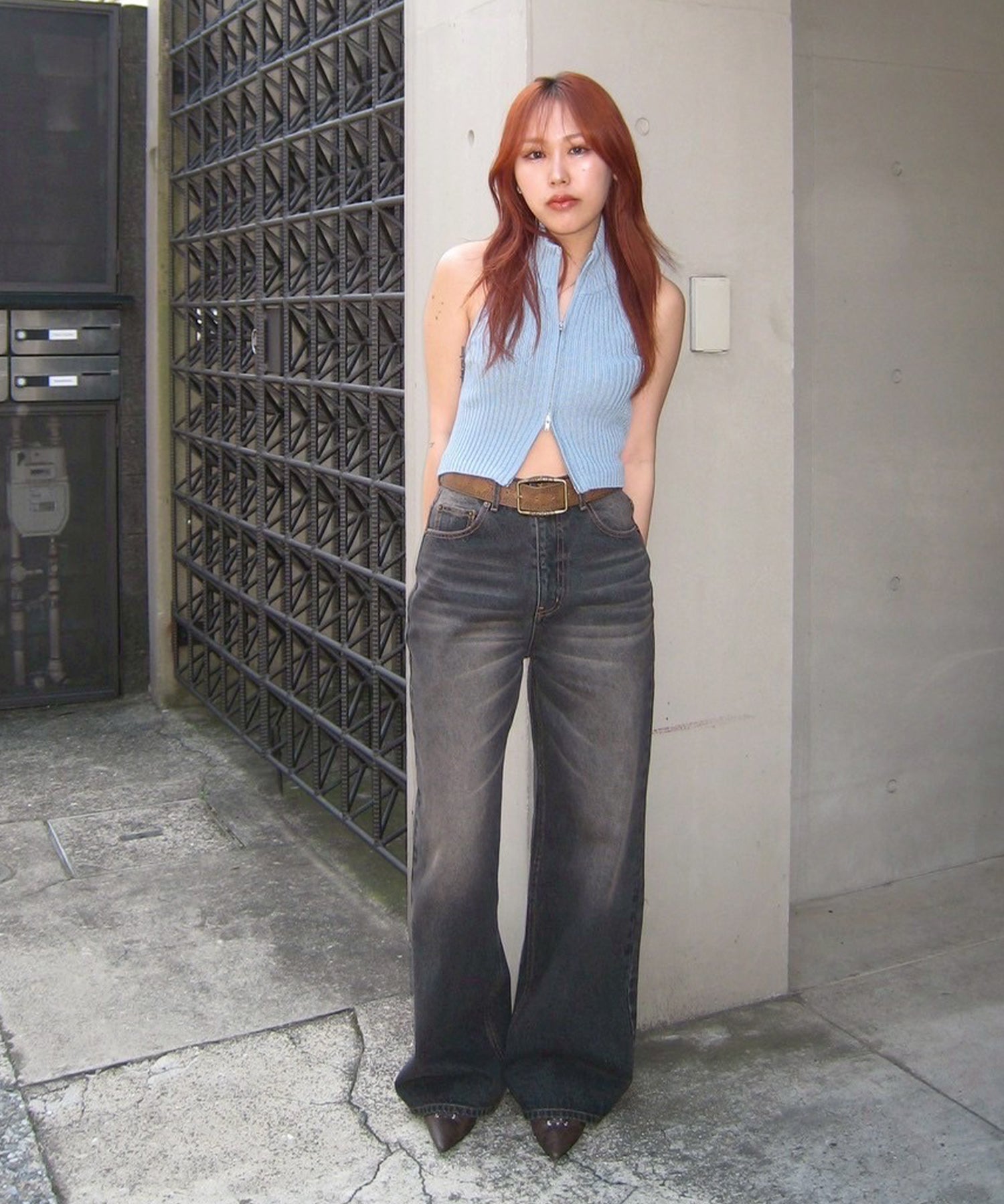 STAFF:158cm/COLOR:BROWN/SIZE:L