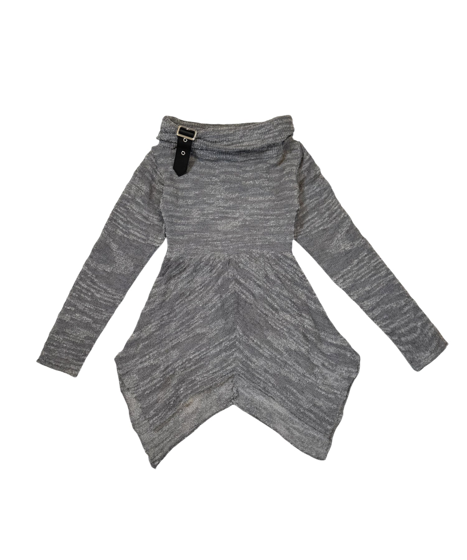 スラブヤーンオフショルニットミニワンピース