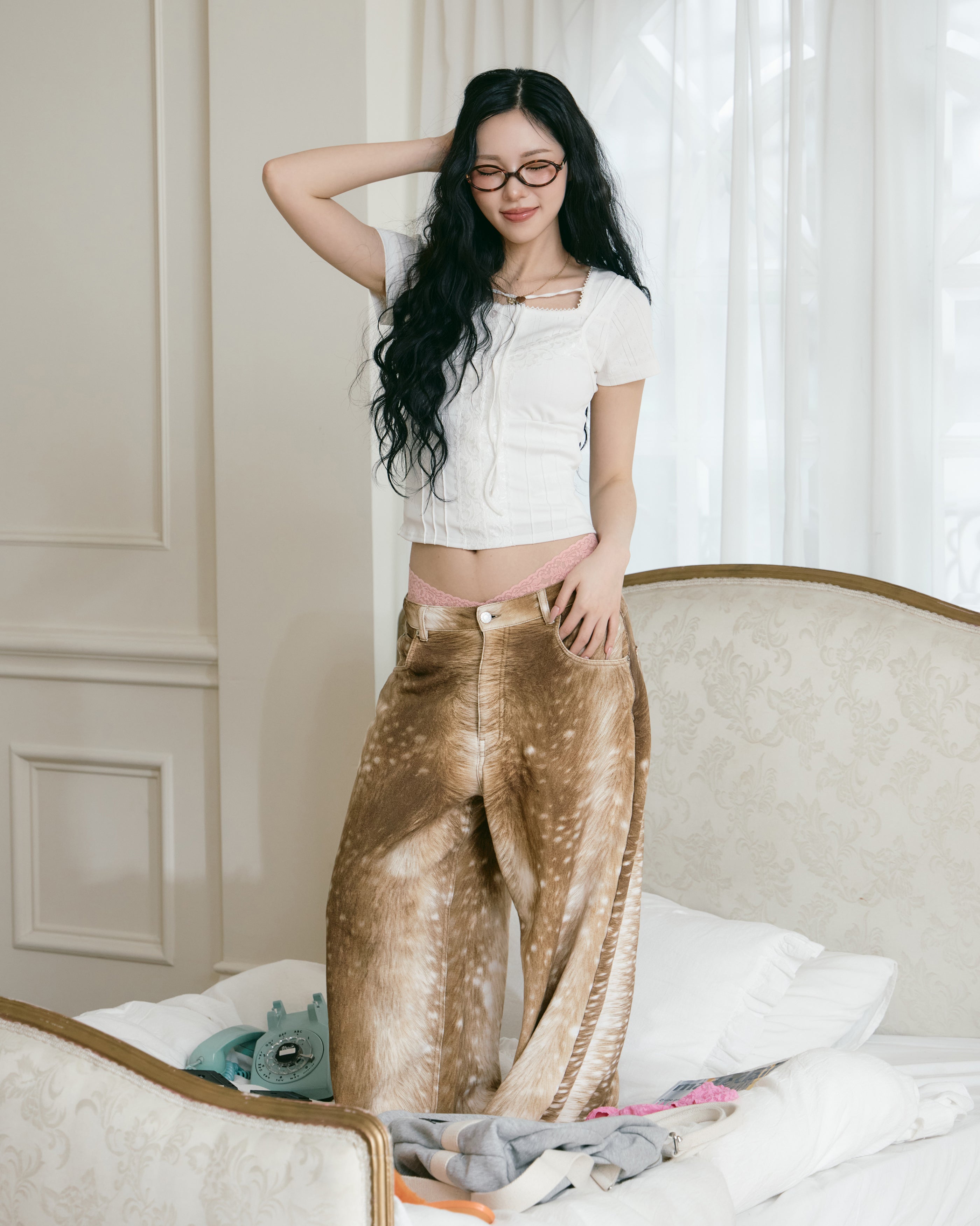 MODEL:170cm/COLOR:WHT/SIZE:F