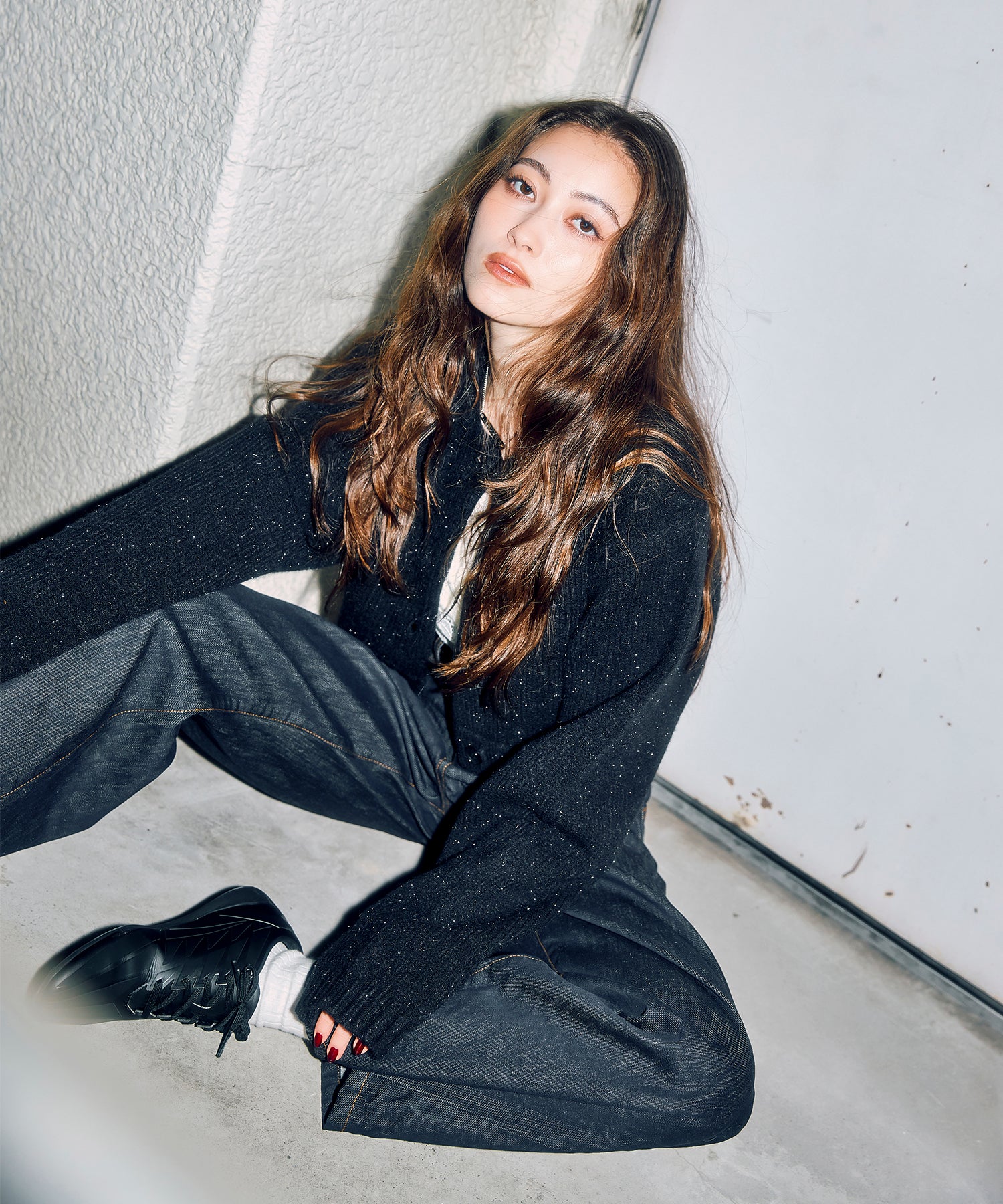 ラメニットカーディガン