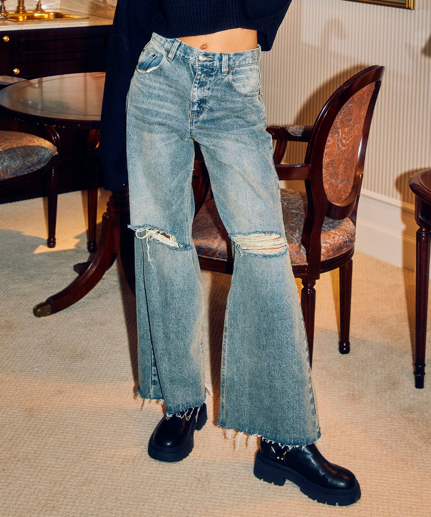 MODEL:170cm/COLOR:BLUE/SIZE:M