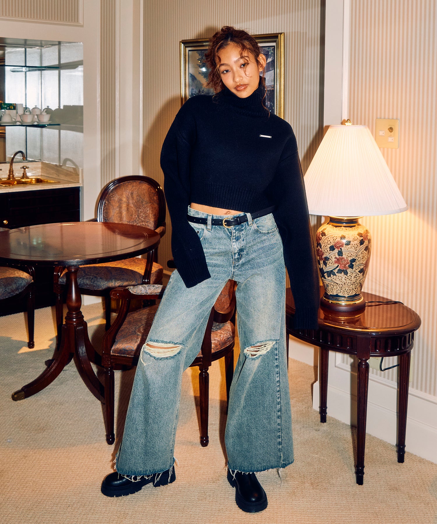 MODEL:170cm/COLOR:BLUE/SIZE:M