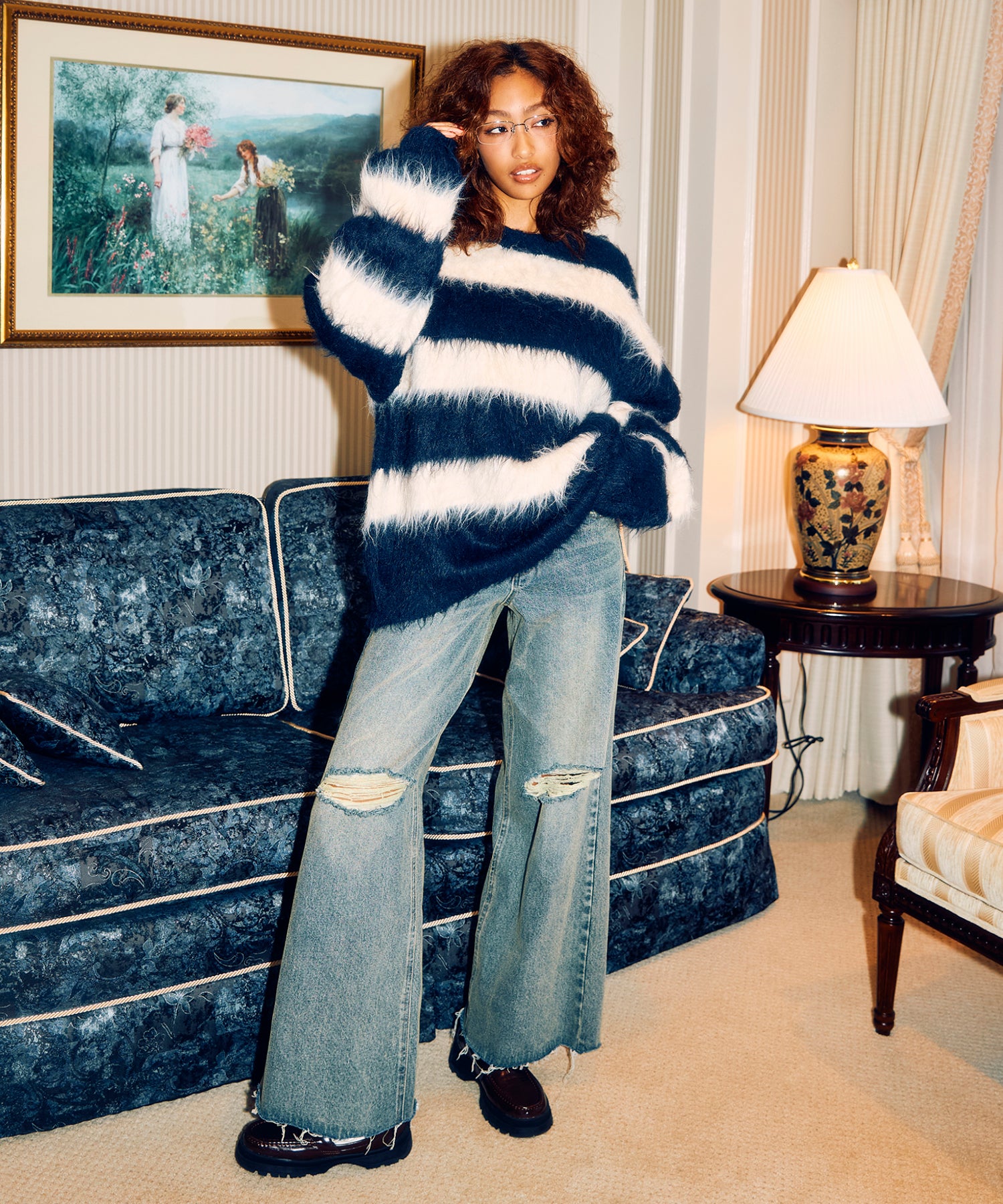 MODEL:170cm/COLOR:BLUE/SIZE:M