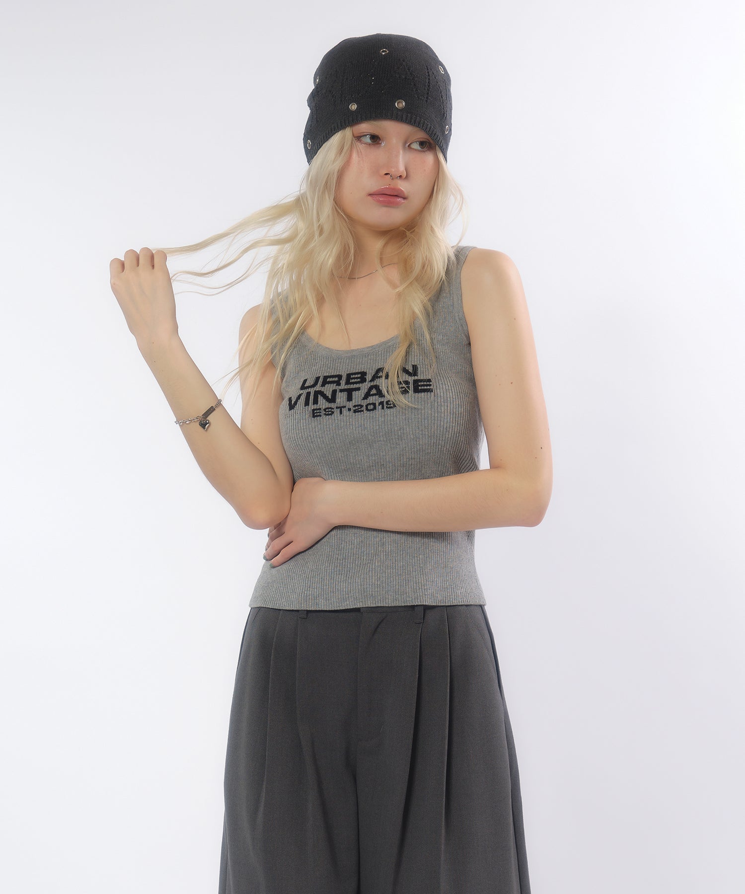 MODEL:170cm/COLOR:GRAY/SIZE:F