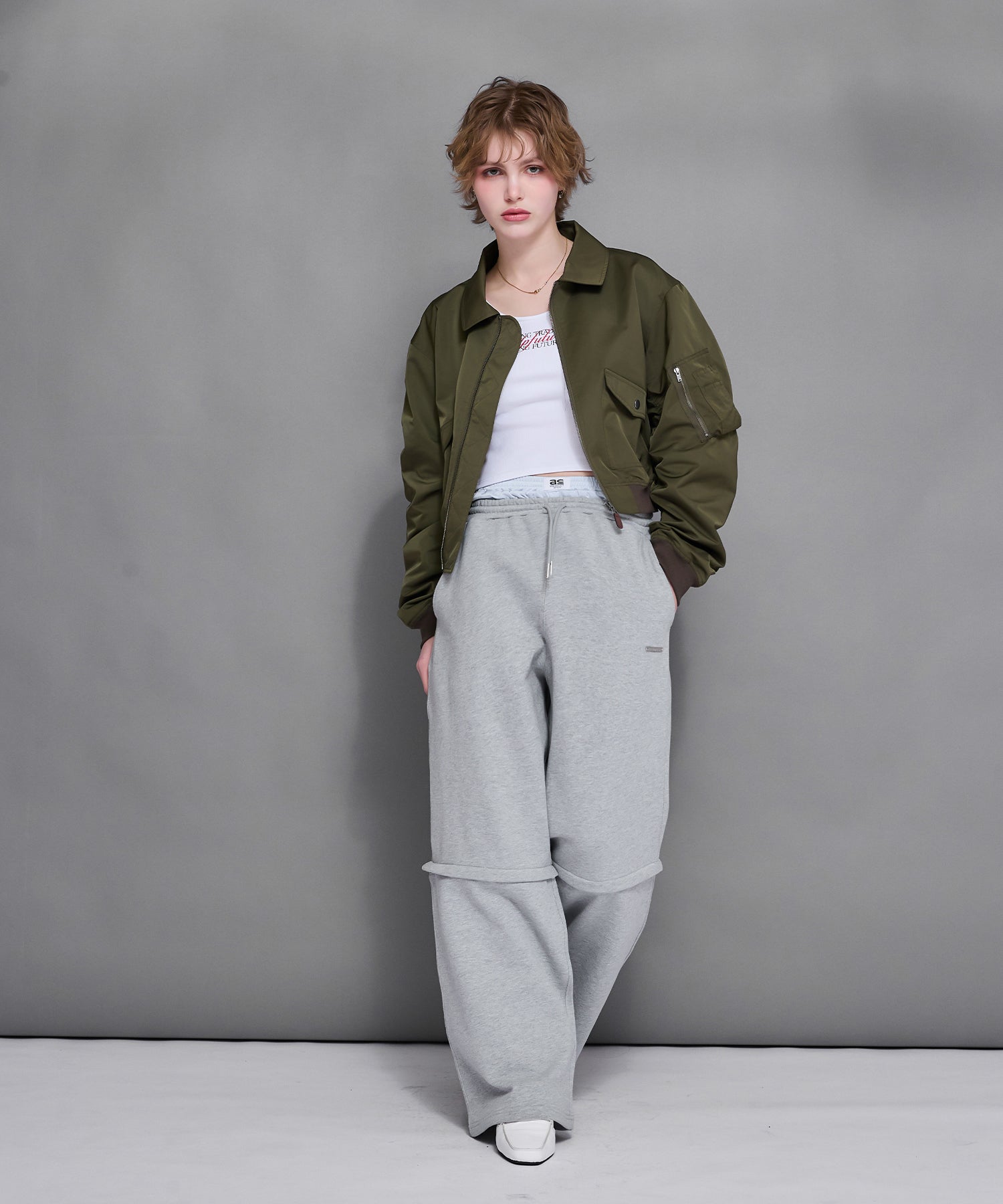 MODEL:170cm/COLOR:GRAY/SIZE:F