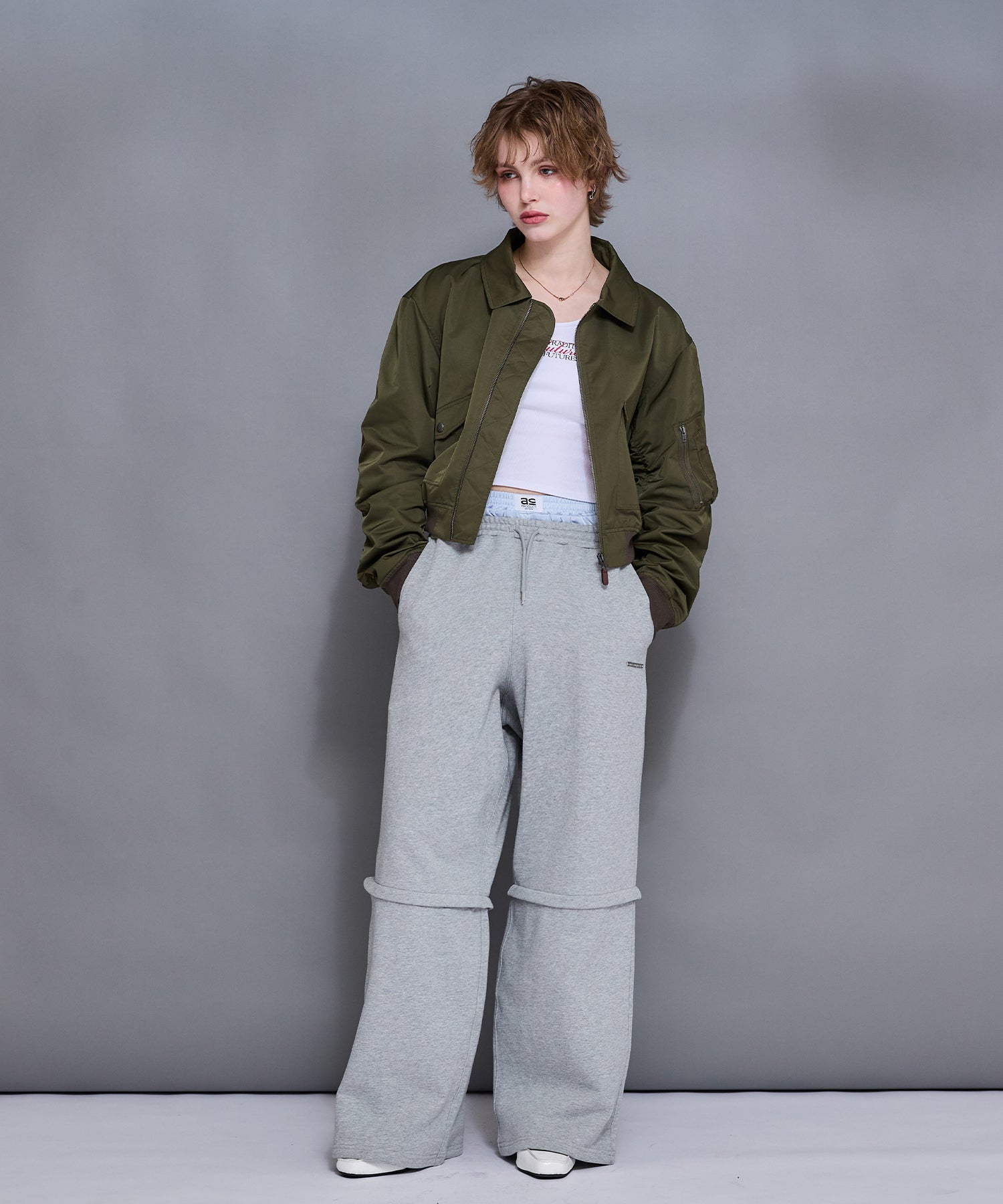 MODEL:170cm/COLOR:GRAY/SIZE:F